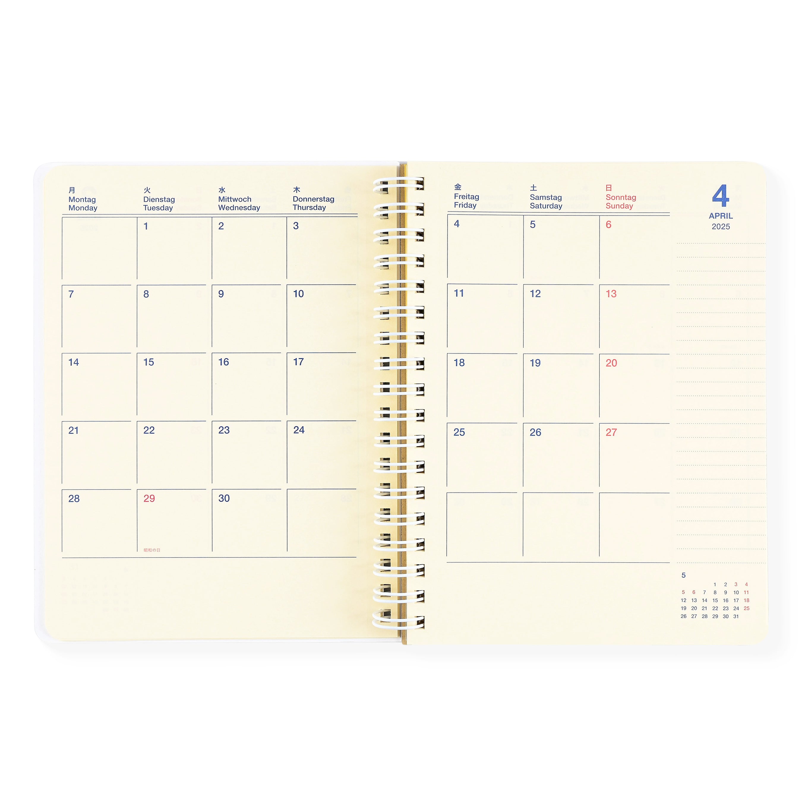 Delfonics Rollbahn 2025 Calando Monthly Planner Medium Or Large | 3 Colorways