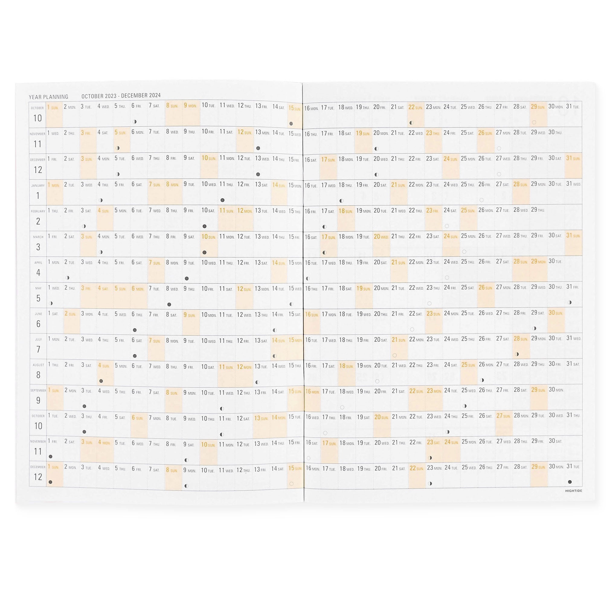 Hightide Papillon Monthly Planner Gingham Black B6