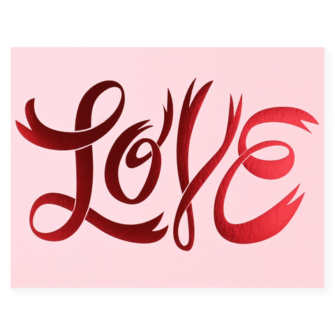 Banquet Workshop Red Foil Love Greeting Card 