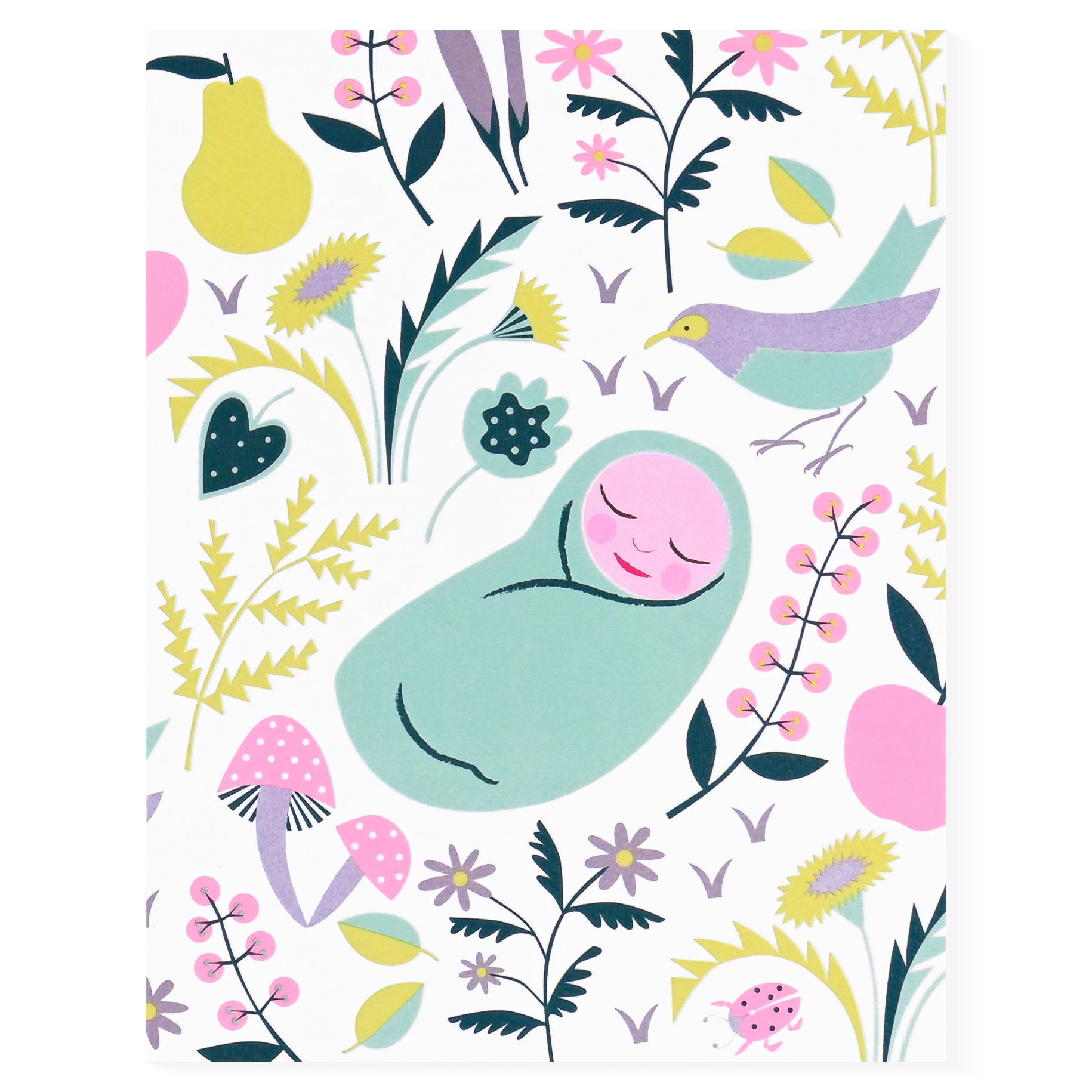 Banquet Workshop Welcome Sweet Wonder Baby Meadow Greeting Card