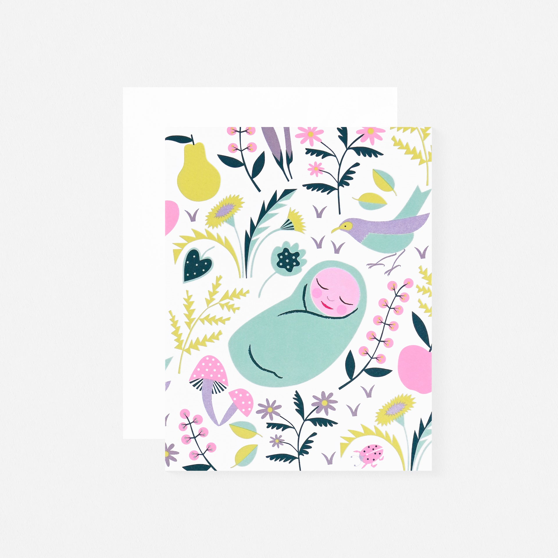 Banquet Workshop Welcome Sweet Wonder Baby Meadow Greeting Card