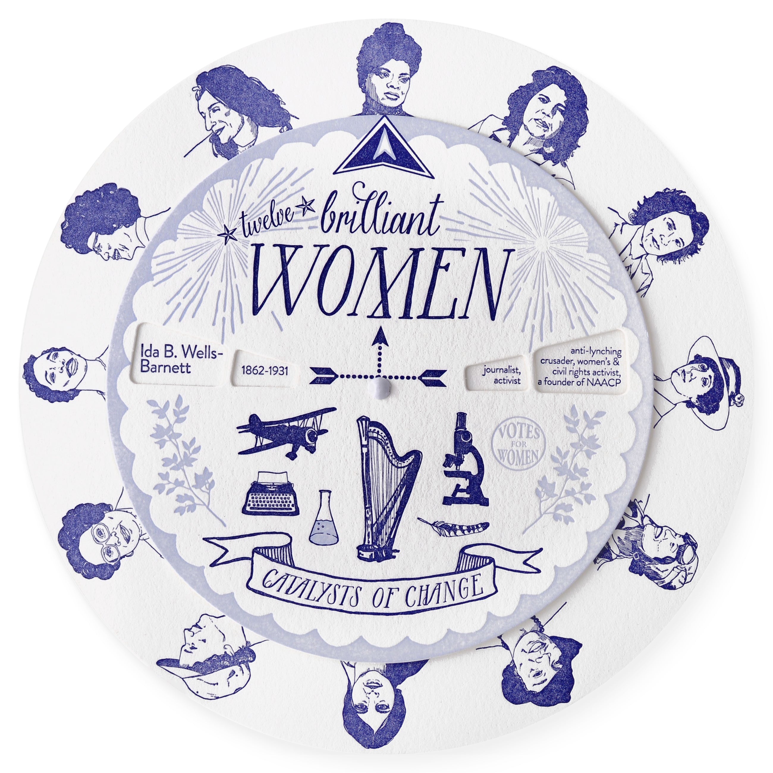 Blackbird Letterpress Twelve Brilliant Women Spinner Card