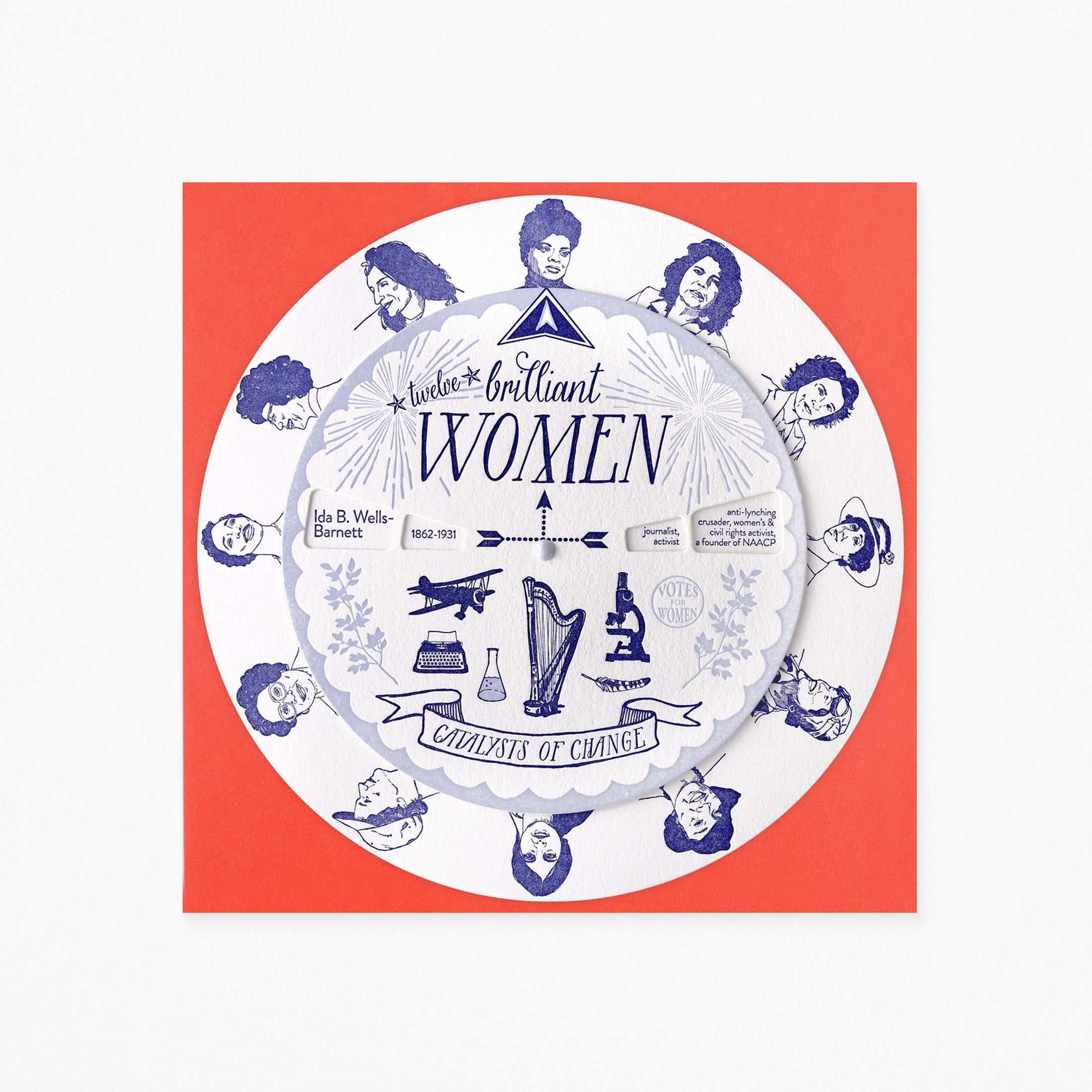 Blackbird Letterpress Twelve Brilliant Women Spinner Card
