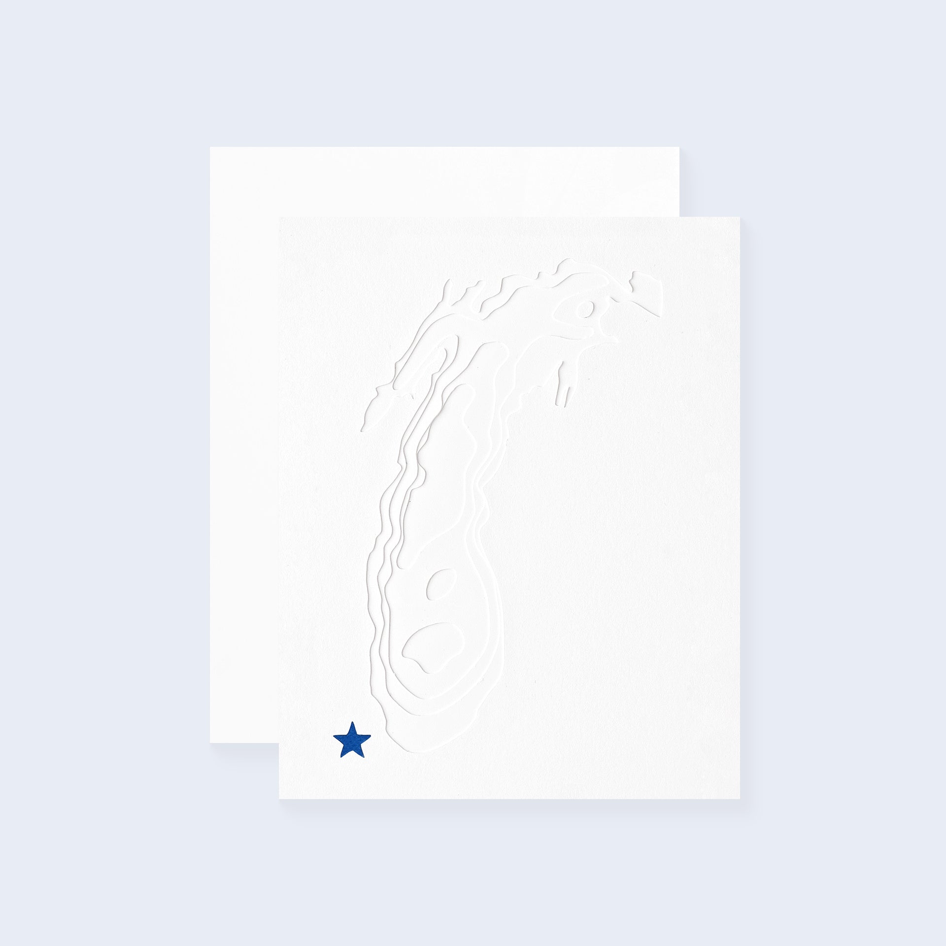 Crafterall Chicago on Lake Michigan Handcut Topographical Landscape Card White