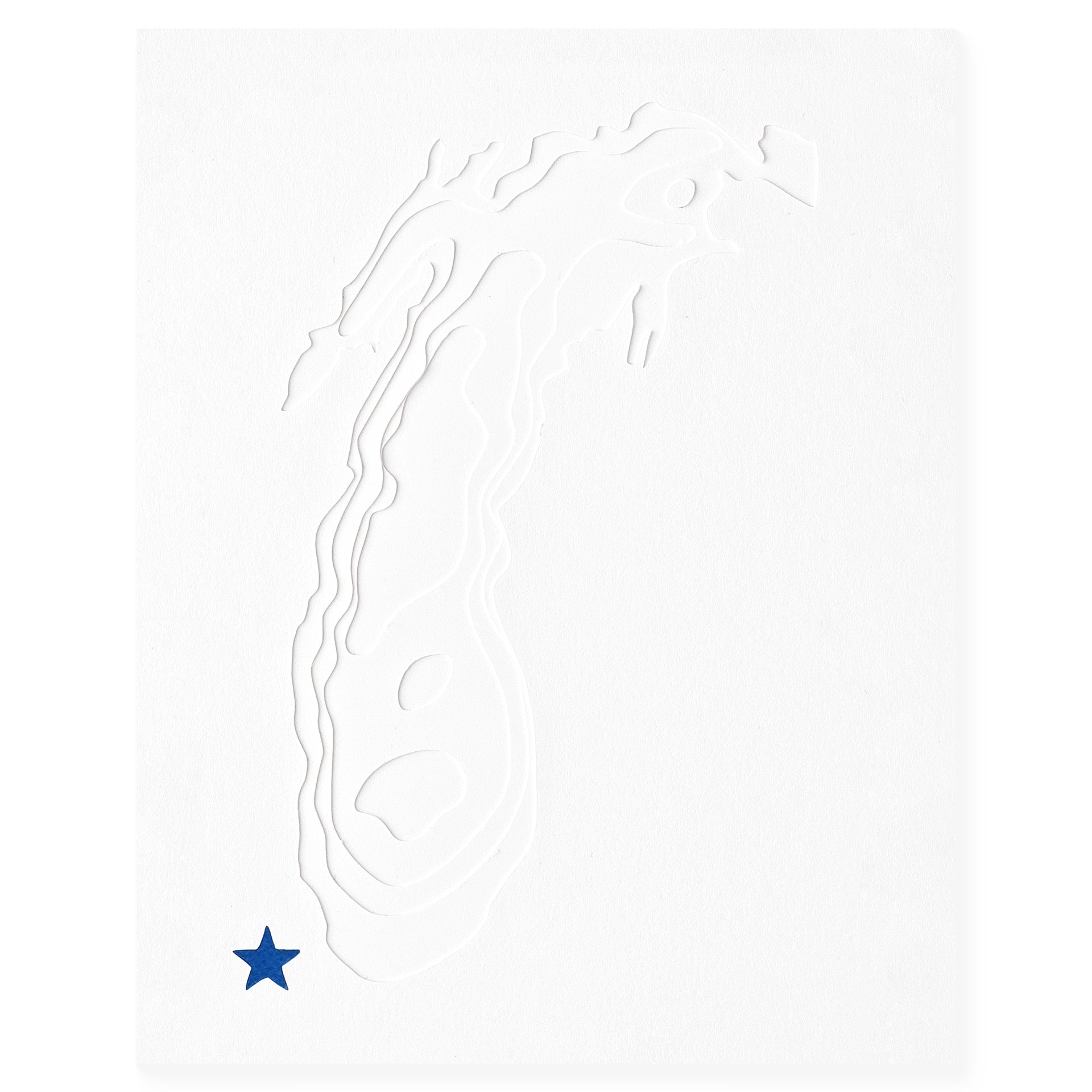 Crafterall Chicago on Lake Michigan Handcut Topographical Landscape Card White