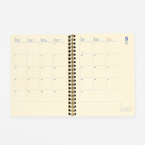 Delfonics Rollbahn 2024 Monthly Planner Greige | Large, A5  Or Extra Large 
