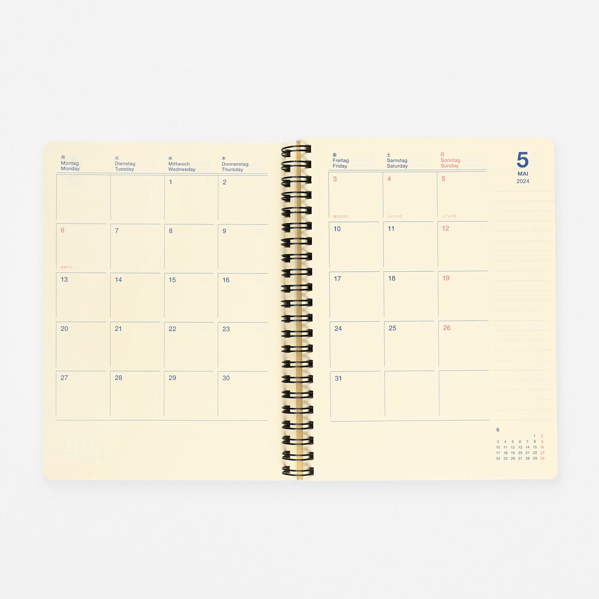Delfonics Rollbahn 2024 Monthly Planner Light Blue | Large, A5 Or Extra Large