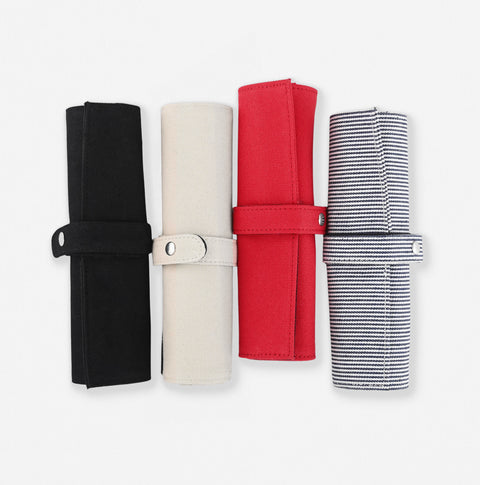 Delfonics Roll Pen Case | Black, Beige, Red, Denim Stripe Or Yellow 