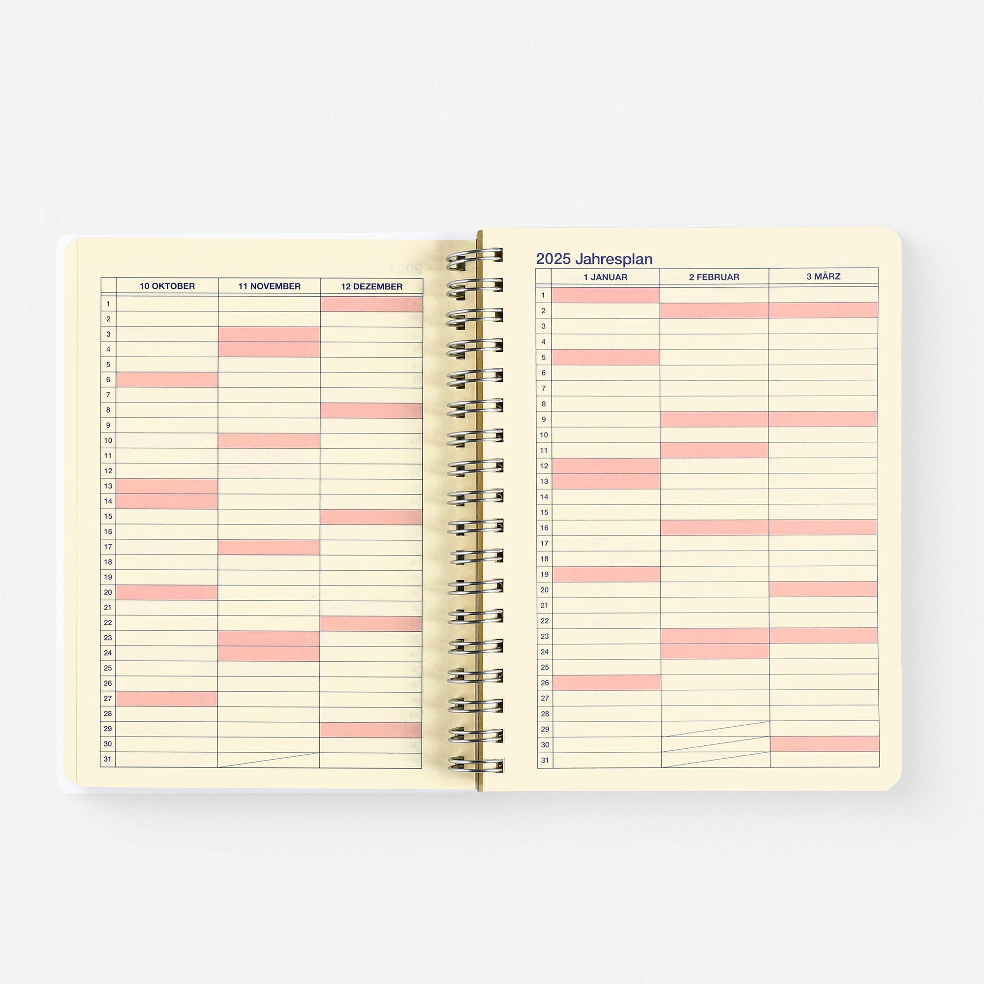Delfonics Rollbahn 2024 Monthly Planner Leblanc Cream | Medium Or Large