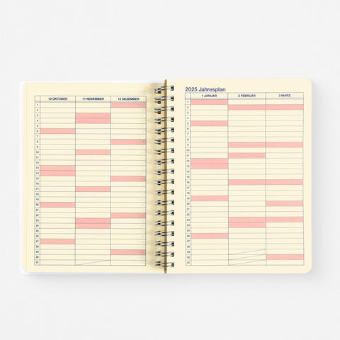 Delfonics Rollbahn 2024 Monthly Planner Leblanc Cream | Medium Or Large 