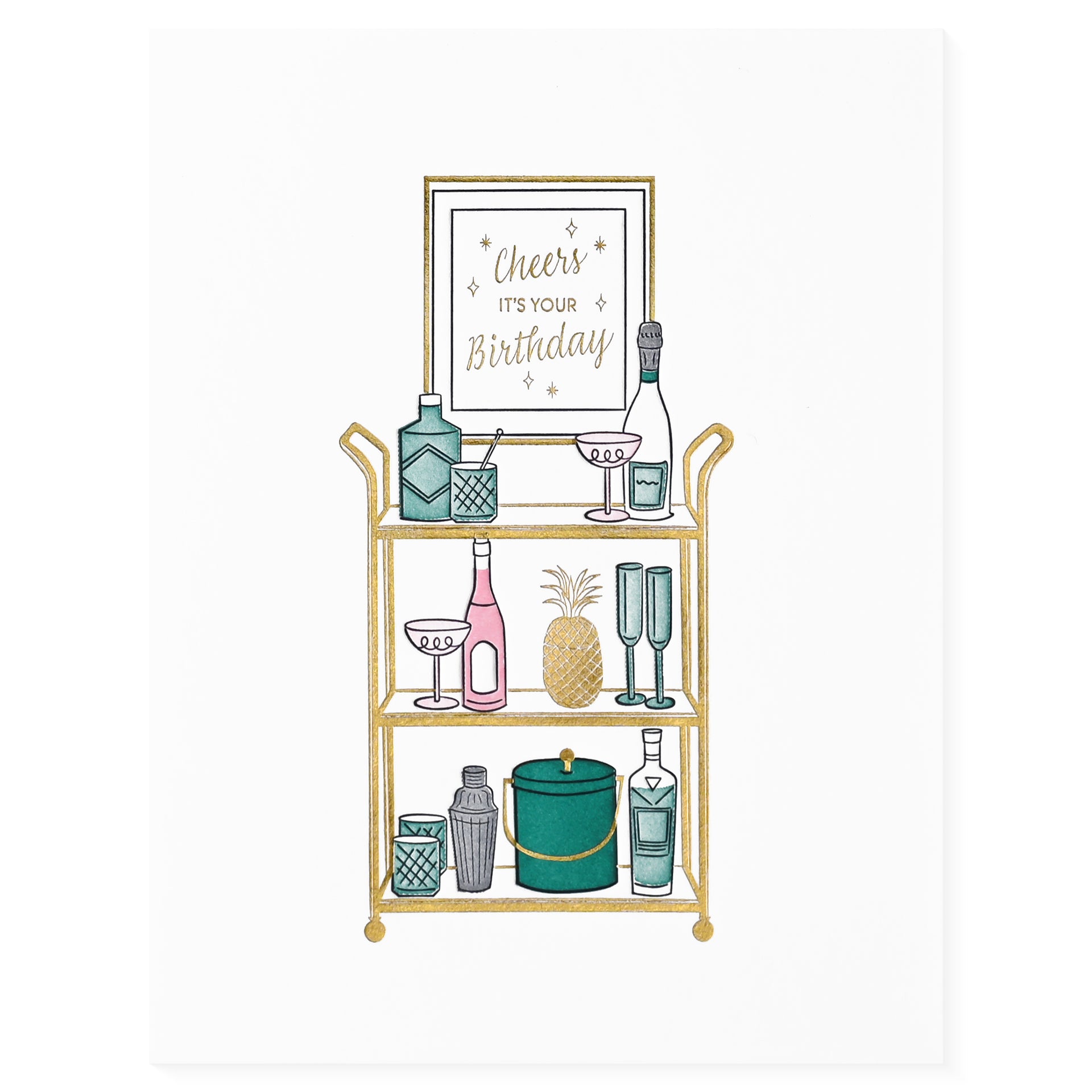 Elum Bar Cart Birthday Card