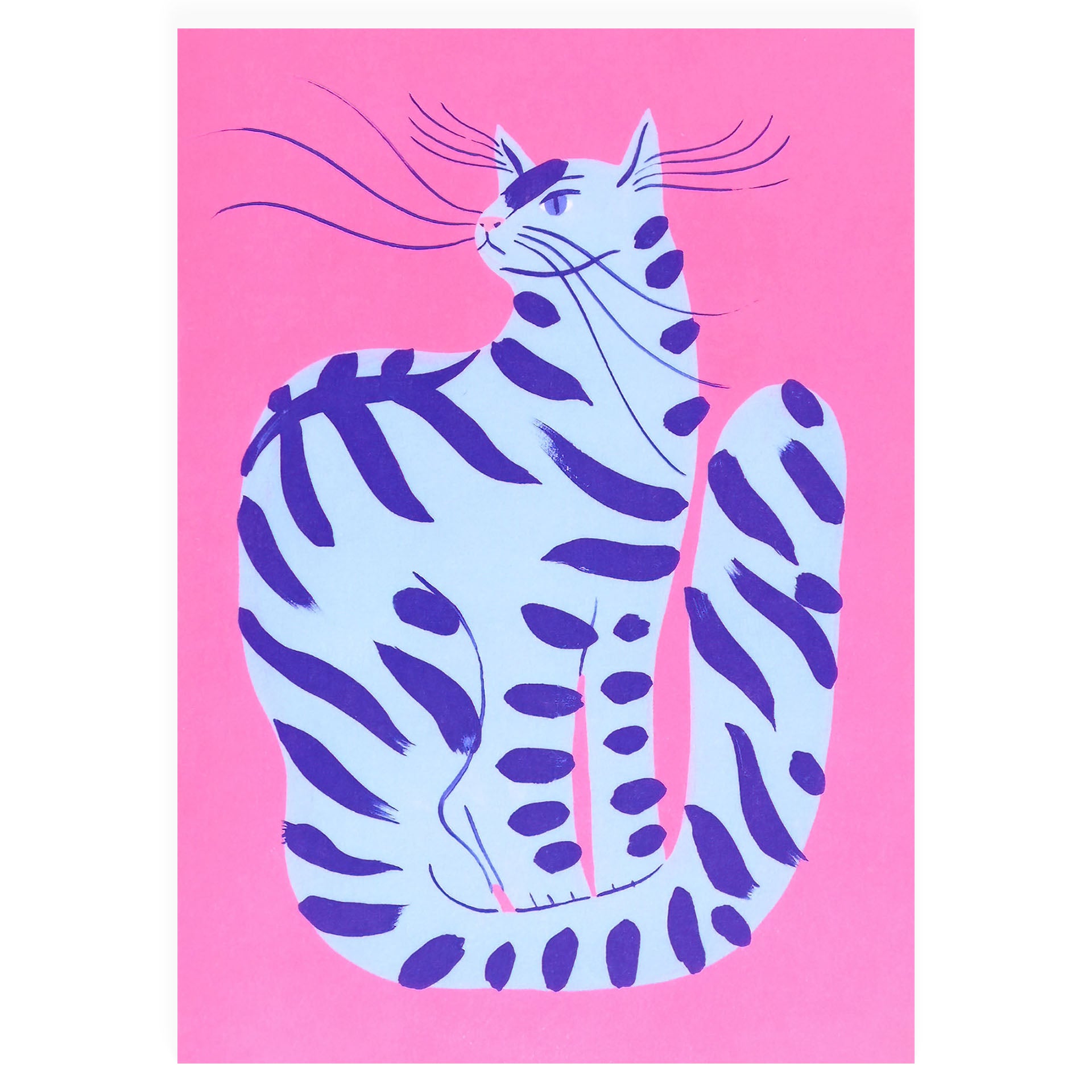 Evermade Cat With Stripes Greeting Card