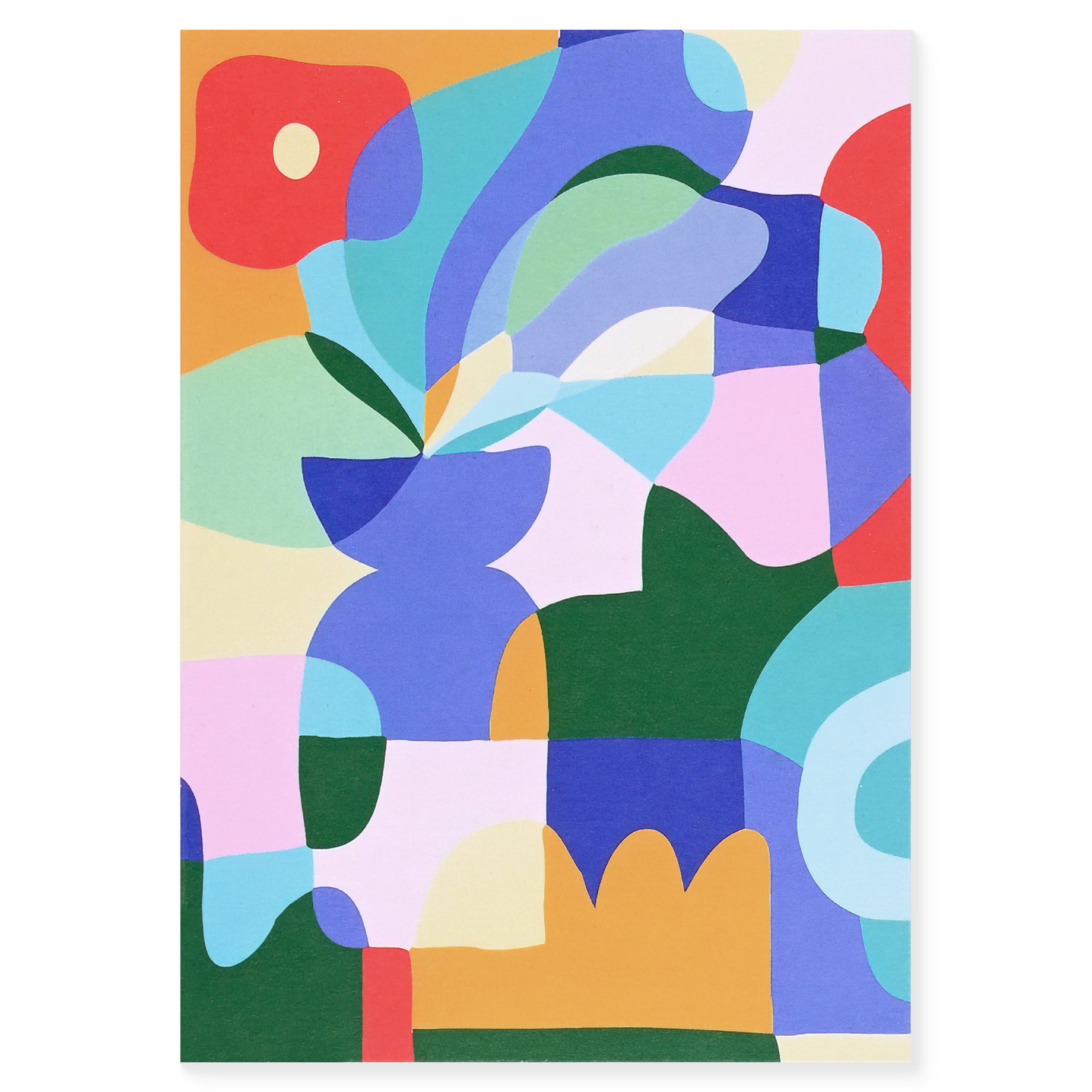 Evermade Red Poppy In Blue Vase Greeting Card