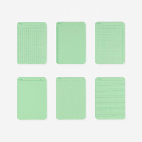 Foglietto Assorted Formats Memo Cards A7 Green 