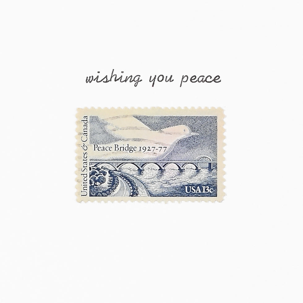 Galaxie Safari Wishing You Peace Vintage Stamp Greeting Card
