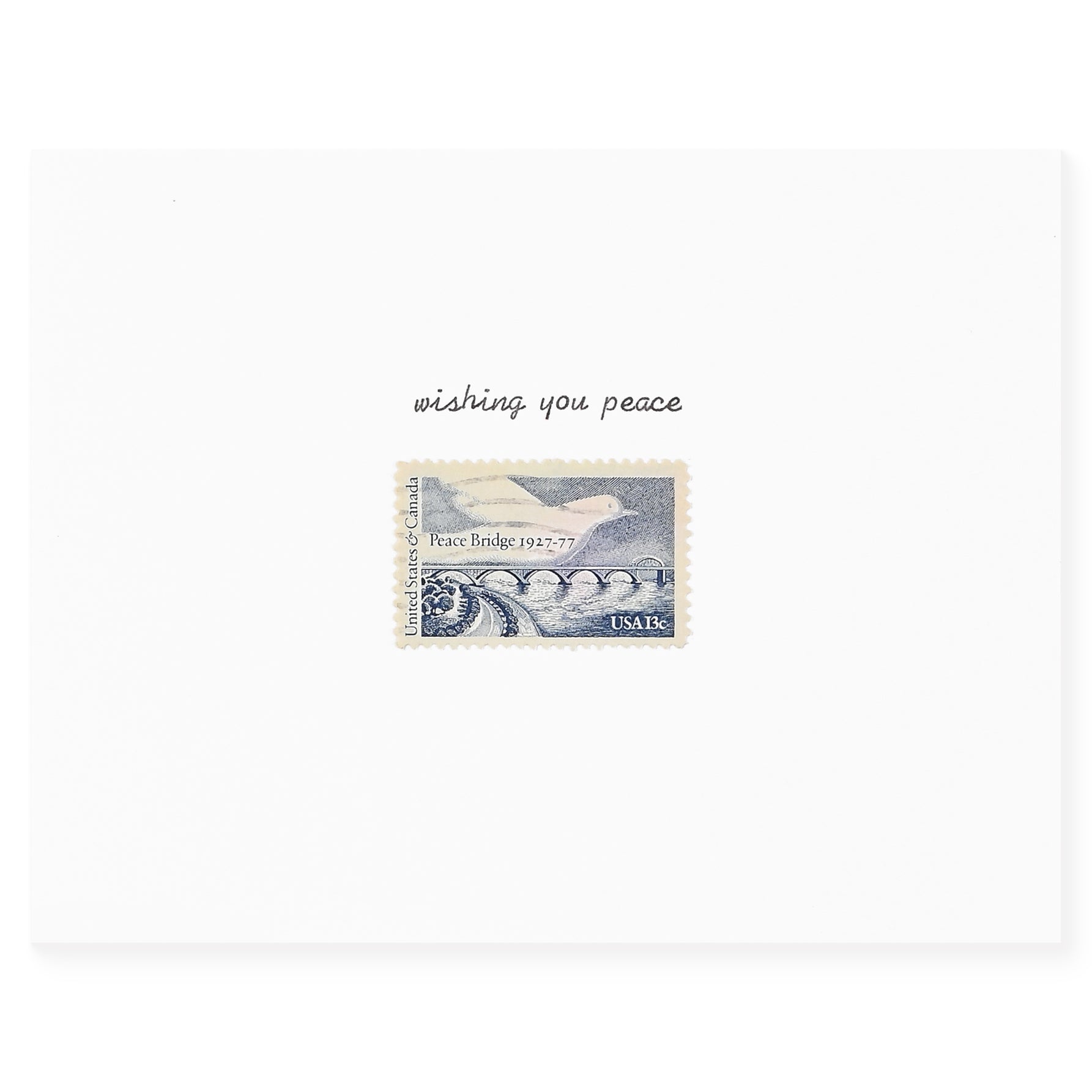 Galaxie Safari Wishing You Peace Vintage Stamp Greeting Card