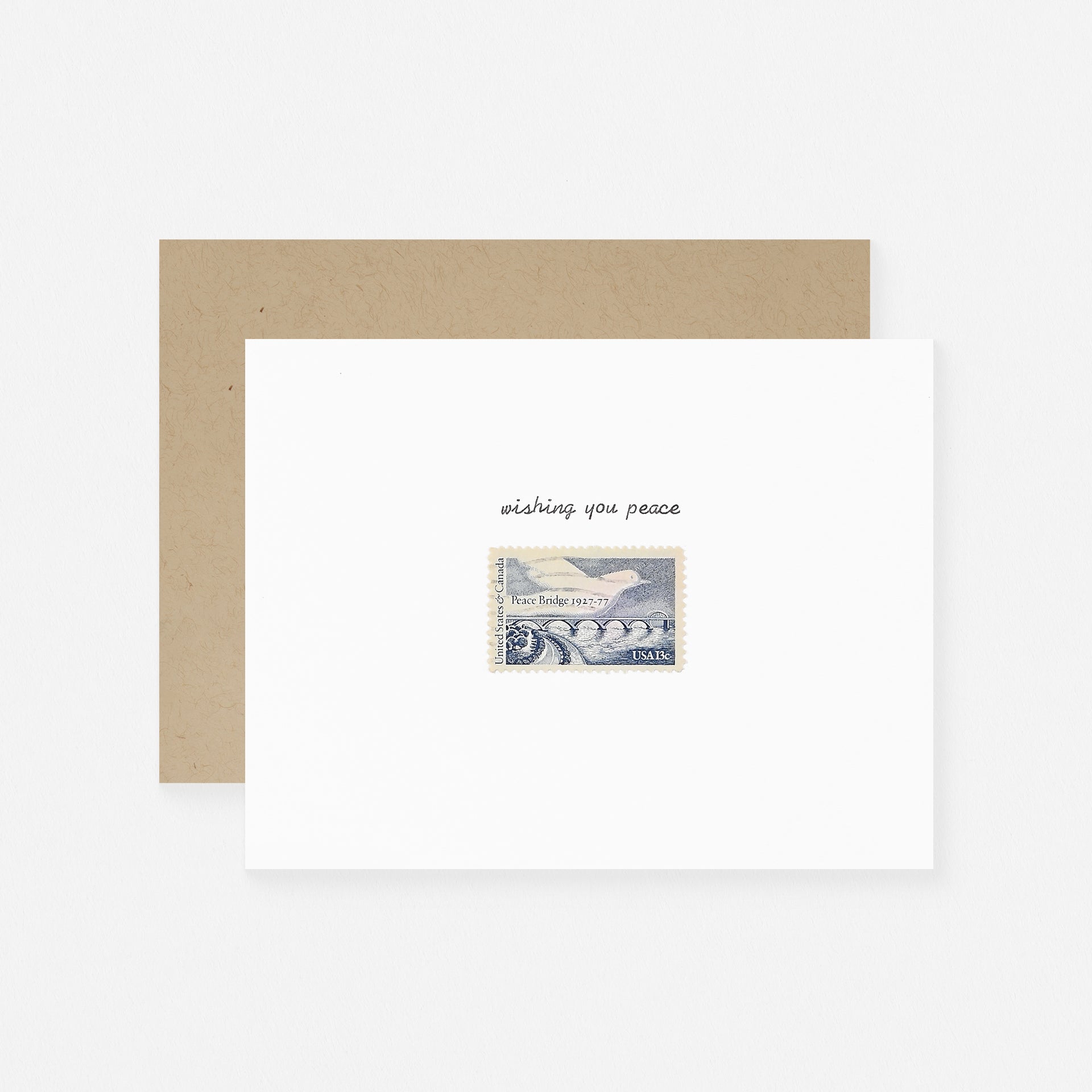Galaxie Safari Wishing You Peace Vintage Stamp Greeting Card
