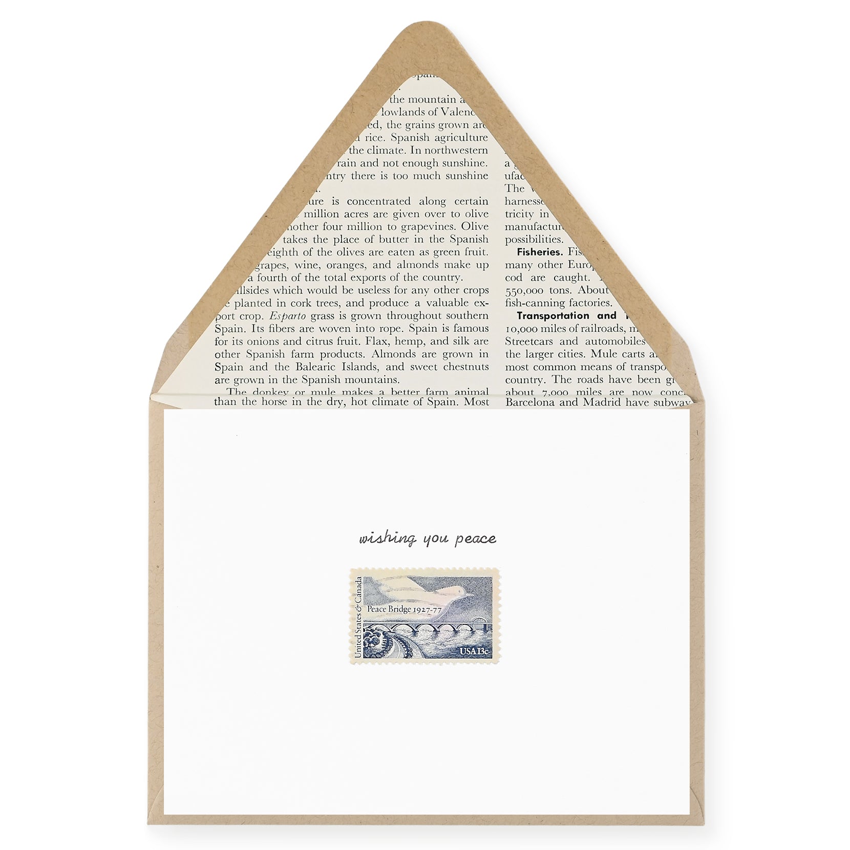 Galaxie Safari Wishing You Peace Vintage Stamp Greeting Card