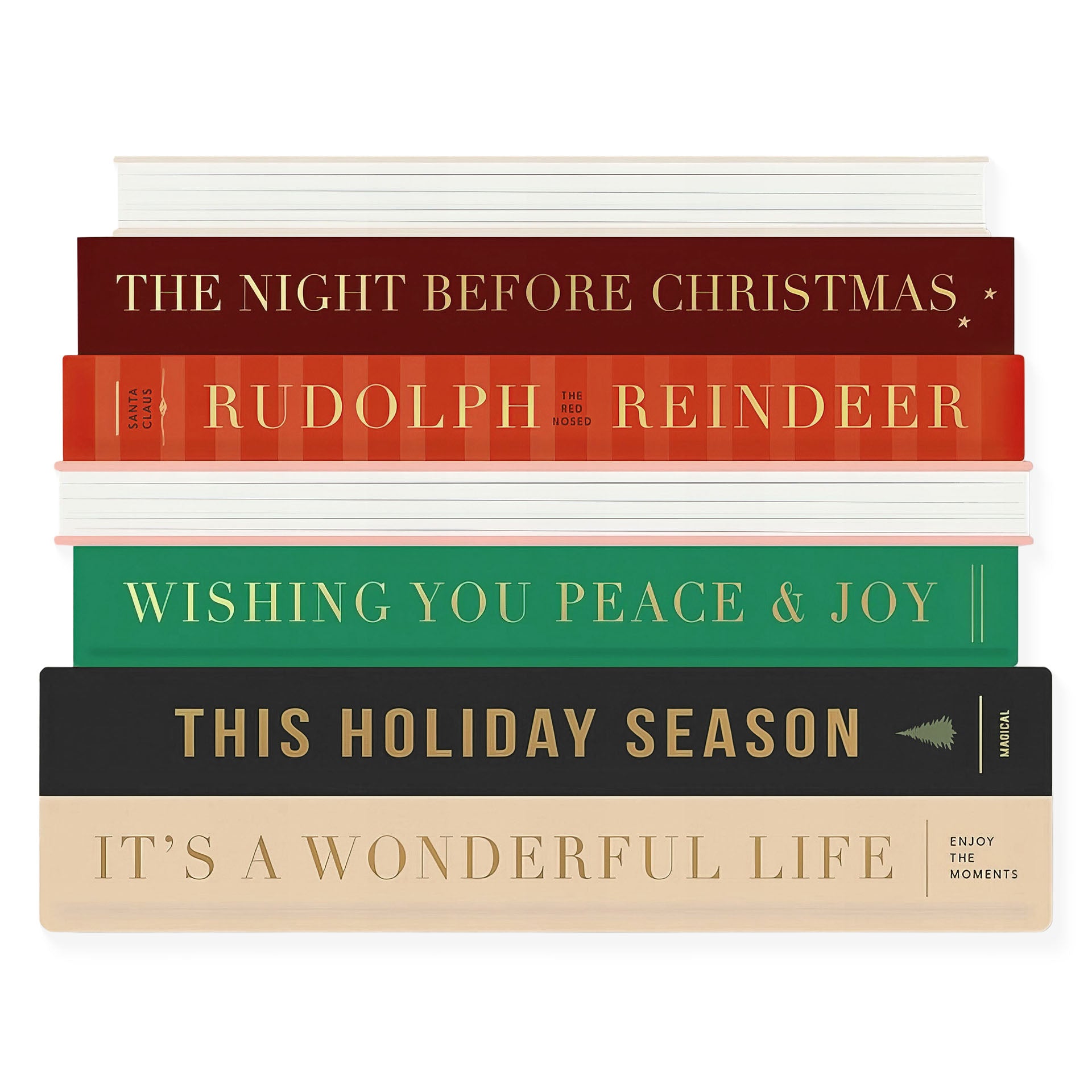 Ginger P. Designs Holiday Books Die-Cut Greeting Card