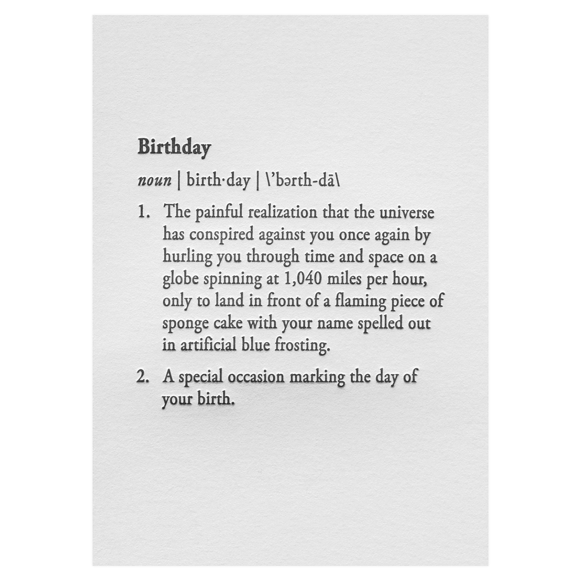 Hat Wig Glove Birthday Definition Greeting Card