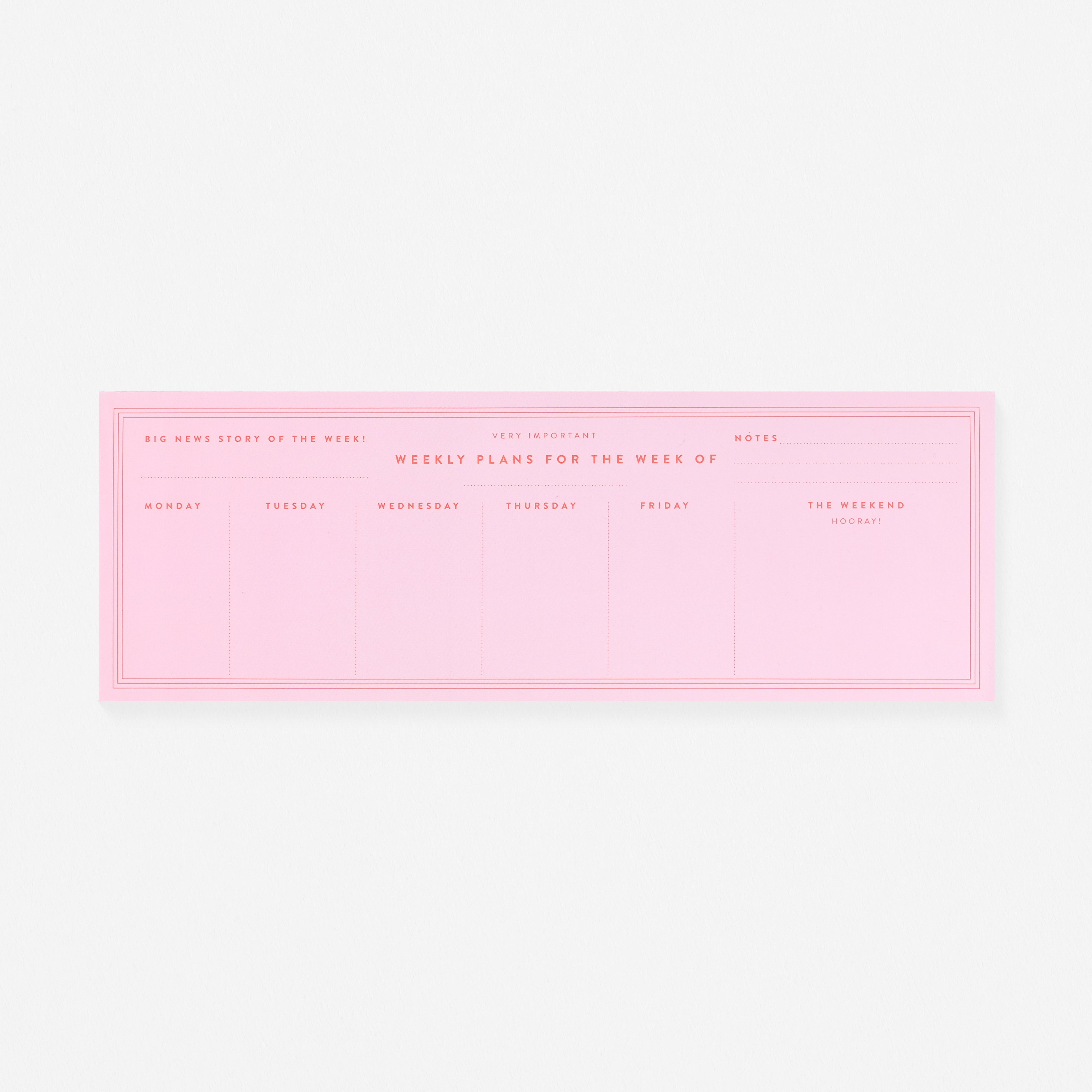 Imogen Owen Vintage Inspired Desk Planner Notepad Pink