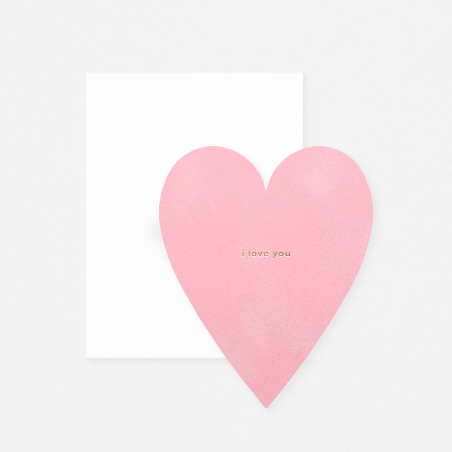 Inkello Pink Velveteen Heart I Love You Greeting Card