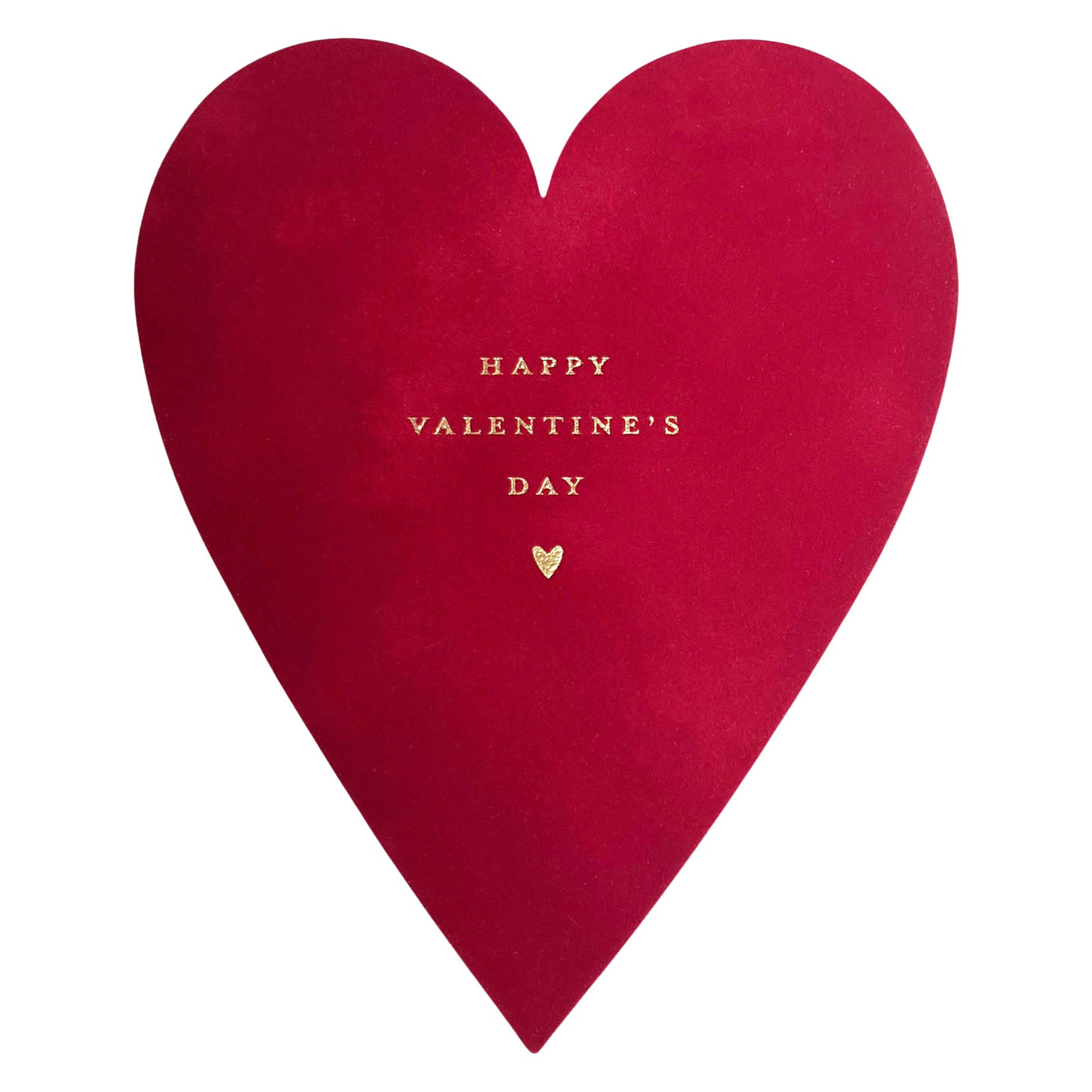Inkello Red Velveteen Heart Valentine's Day Card