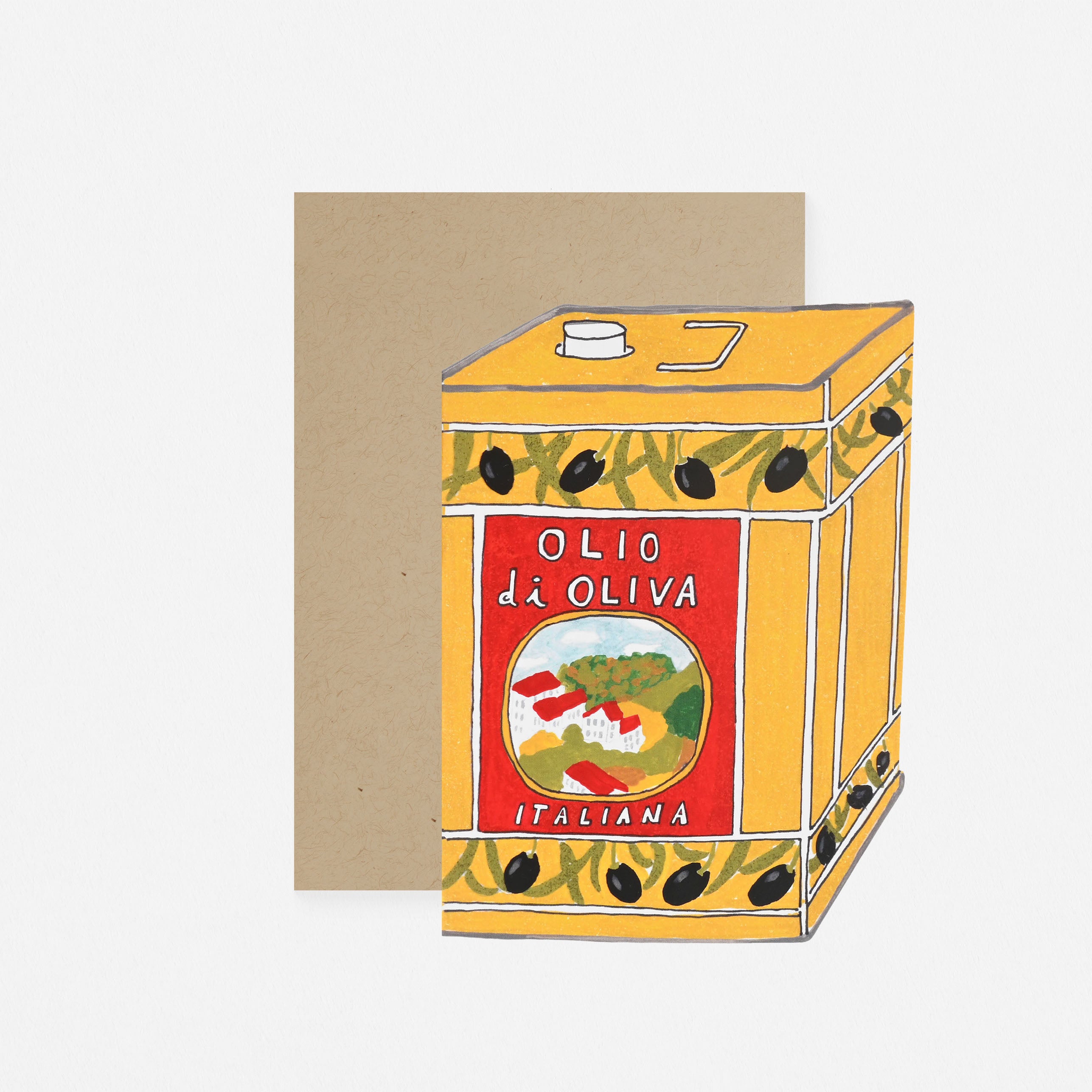 Isatopia Olive Oil Die-Cut Greeting Card