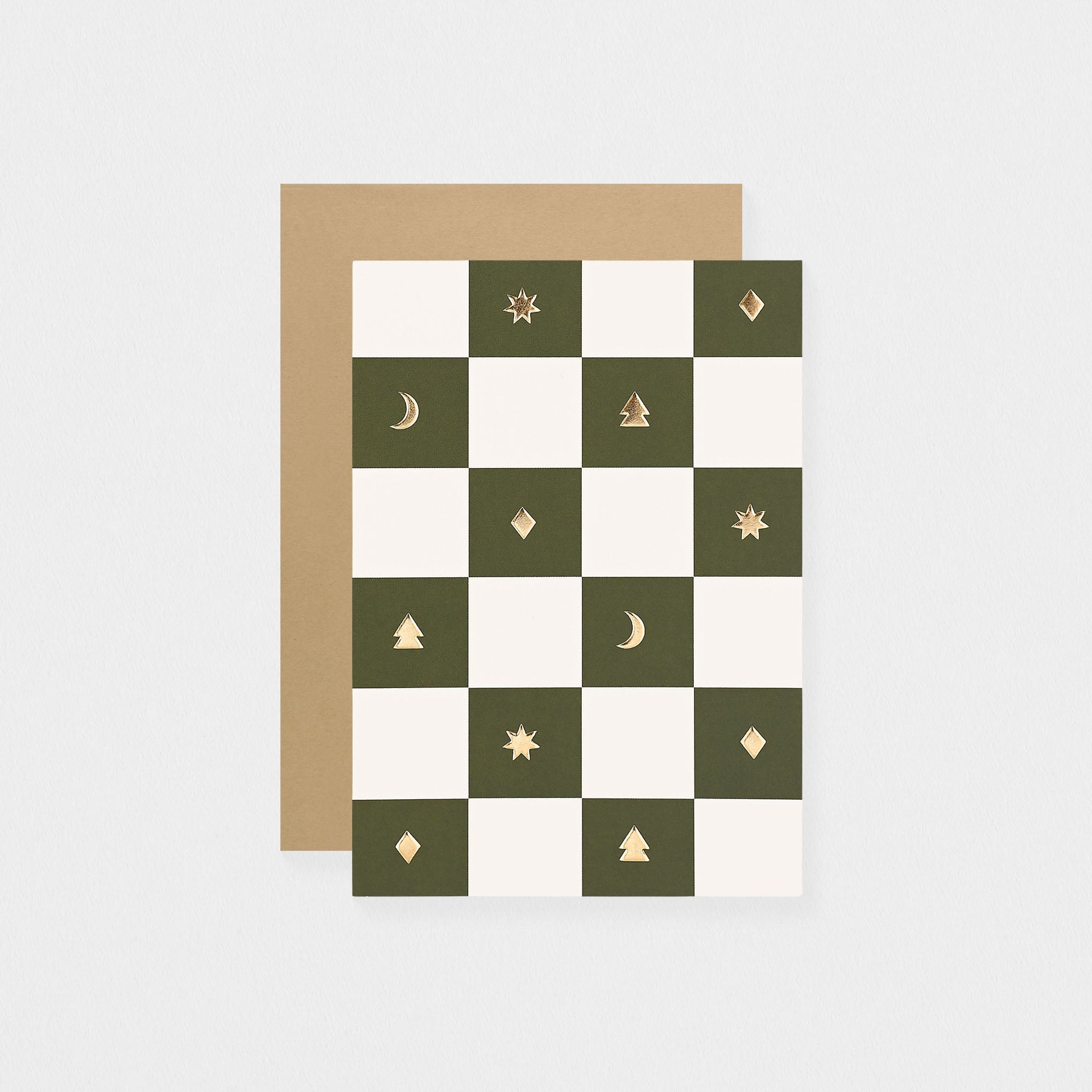 Kinshipped Checkerboard Christmas Holiday Cards Boxed