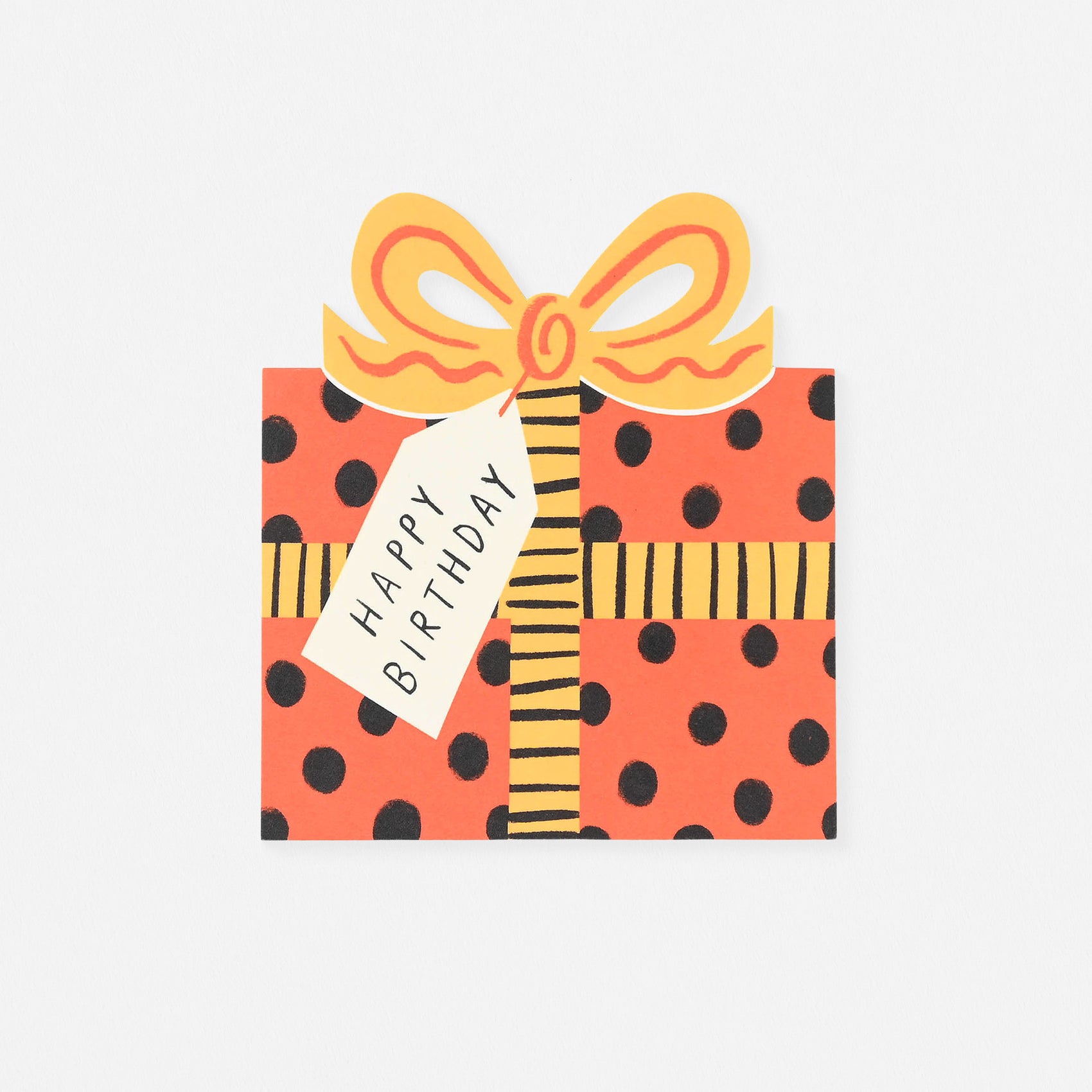 Kitty Kenda Paper Goods Birthday Bow Spot Die-Cut Greeting Card 