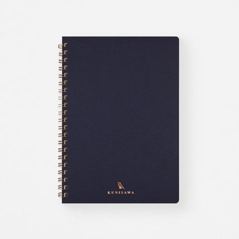 Kunisawa Find Ring Note Notebook A5 Or Executive | Grey, White, Charcoal, Blue Mist Or Indigo Indigo / A5