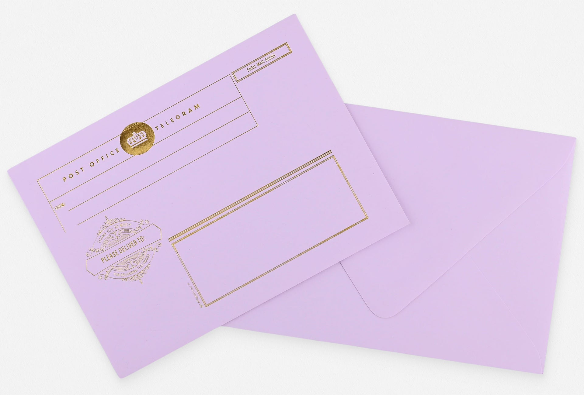 LA Paper Lover Telegram Letter Set Lavender Envelope