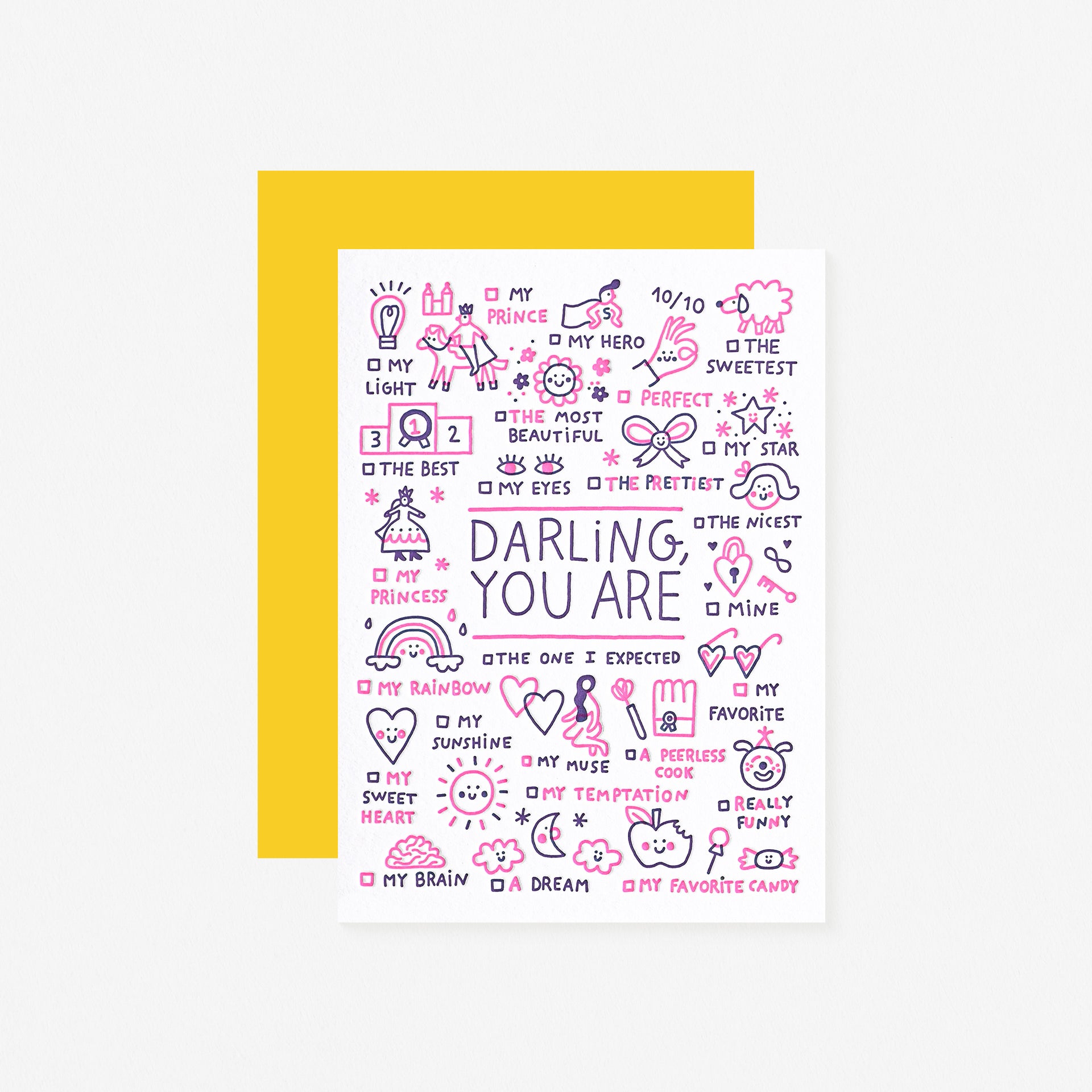 Letterpress De Paris Darling You Are Greeting Card
