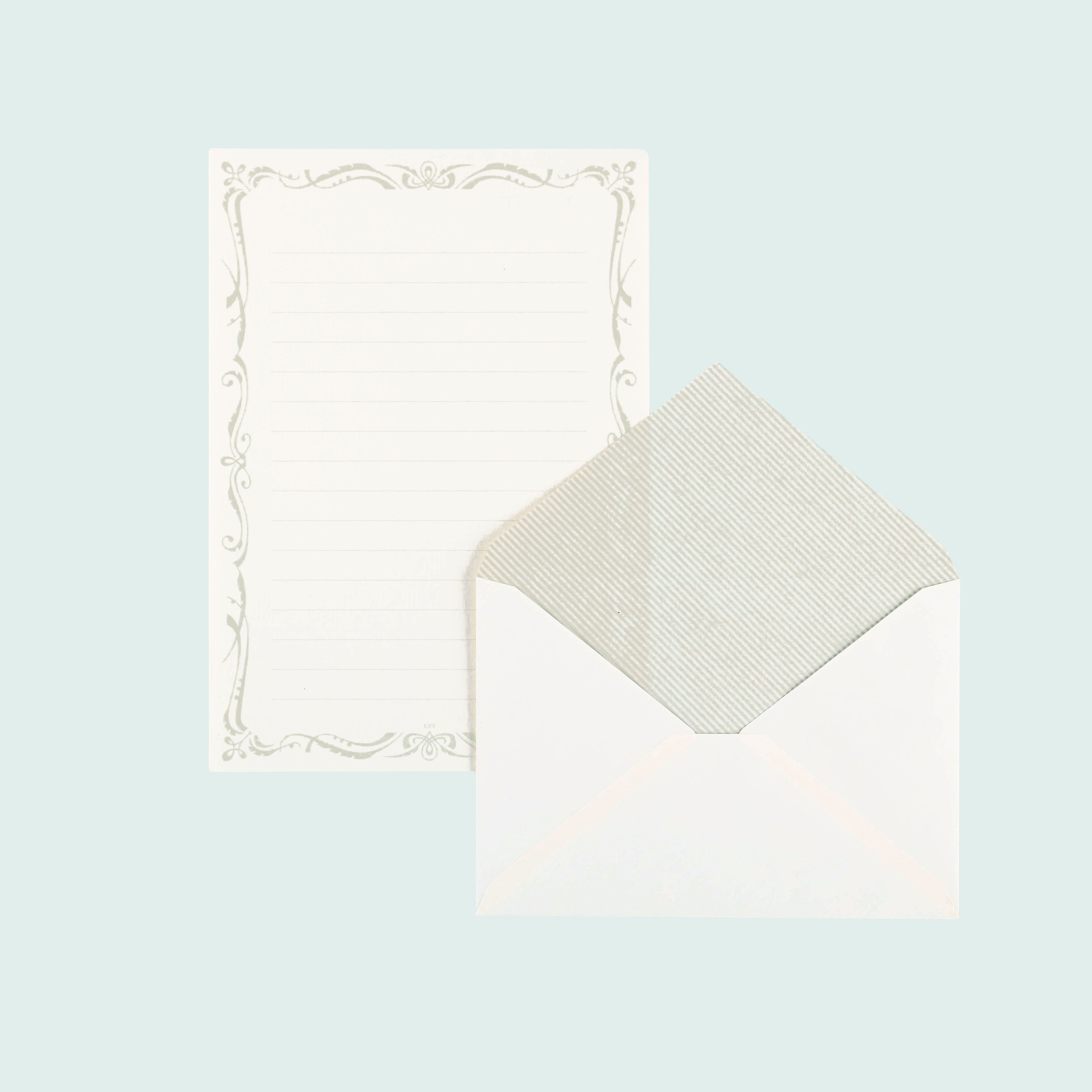 LIFE Stationery L. Writing Paper Notepad And Envelopes Cream