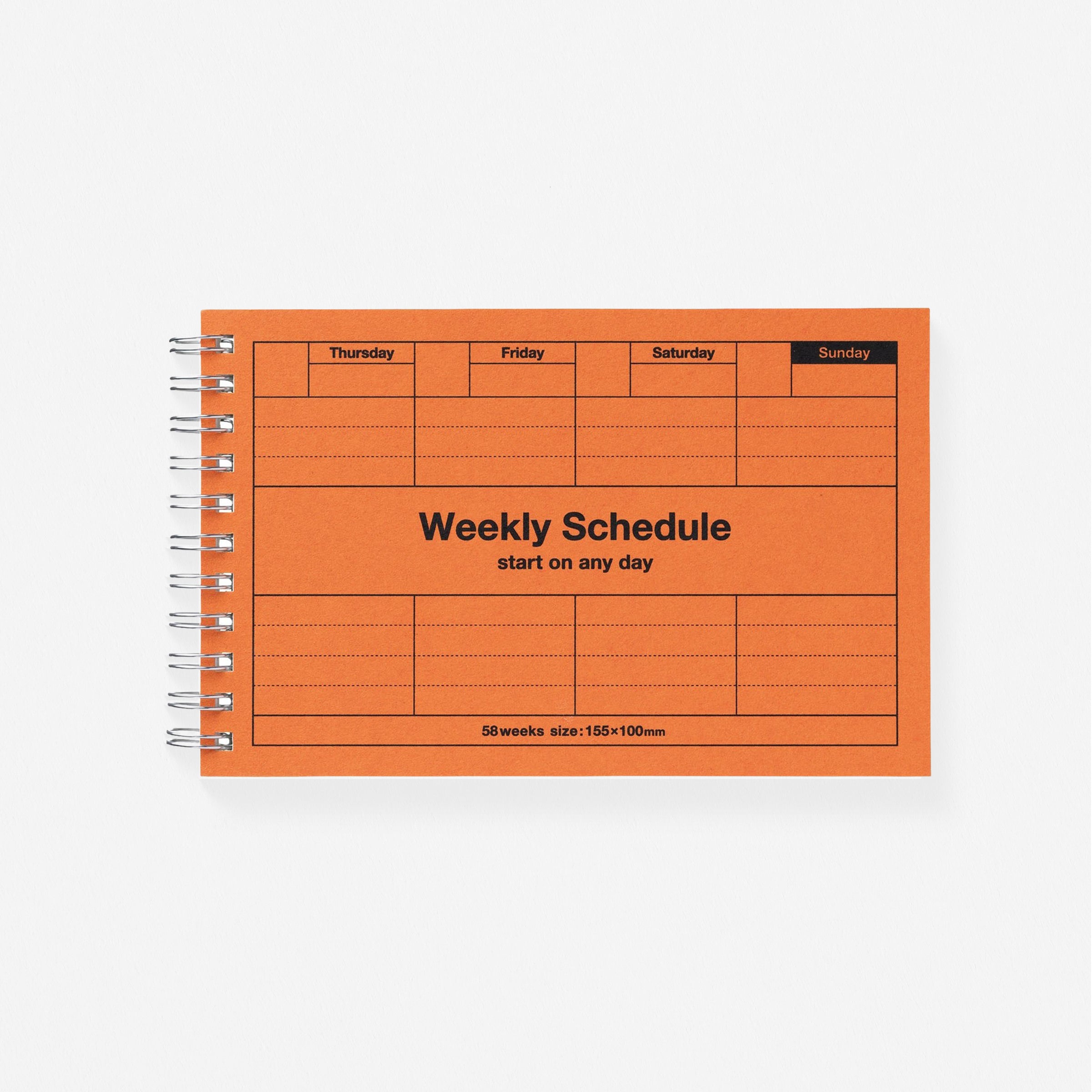 MARK'S Inc. Dayfree Weekly Schedule Undated Planner Orange