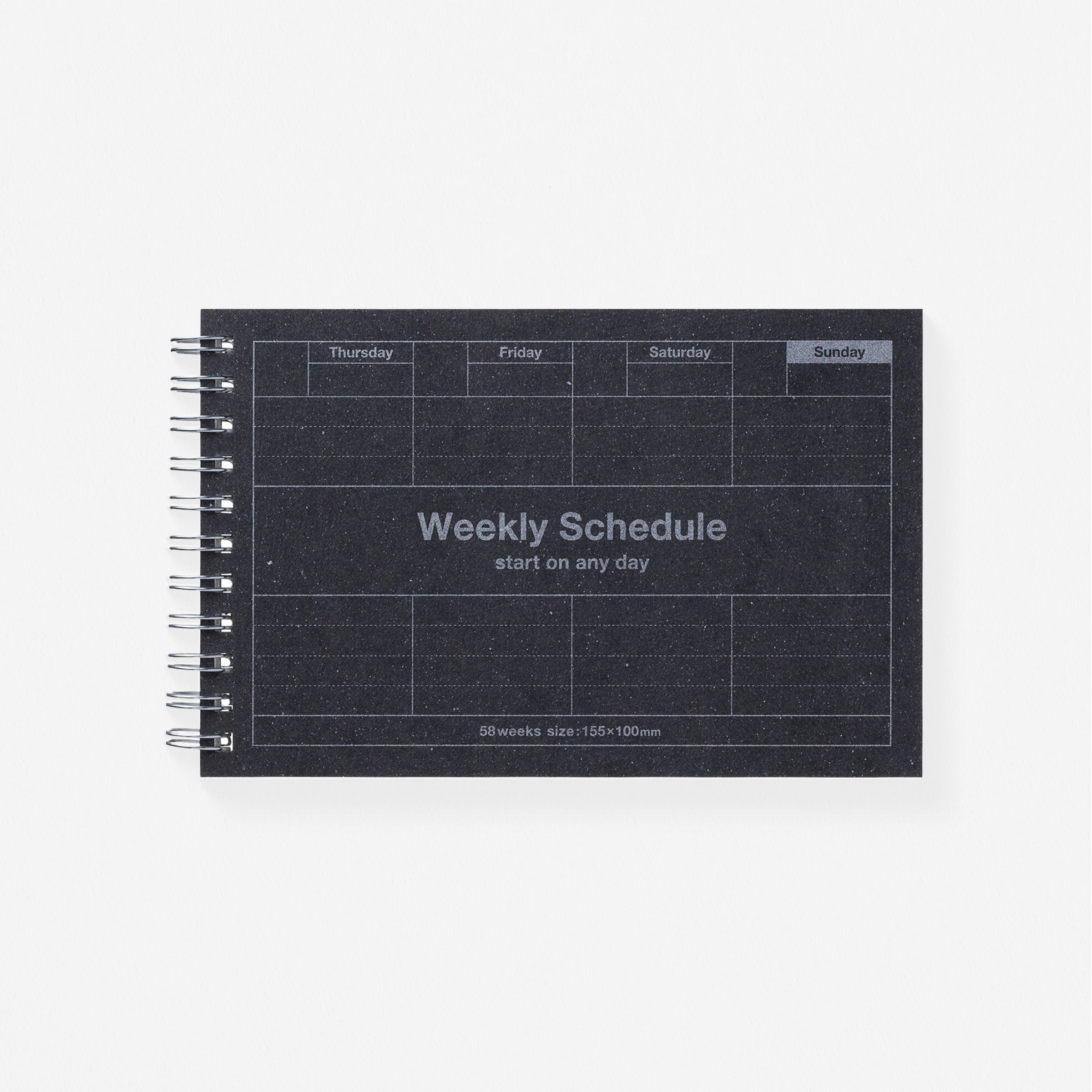 MARK'S Inc. Dayfree Weekly Schedule Undated Planner Black