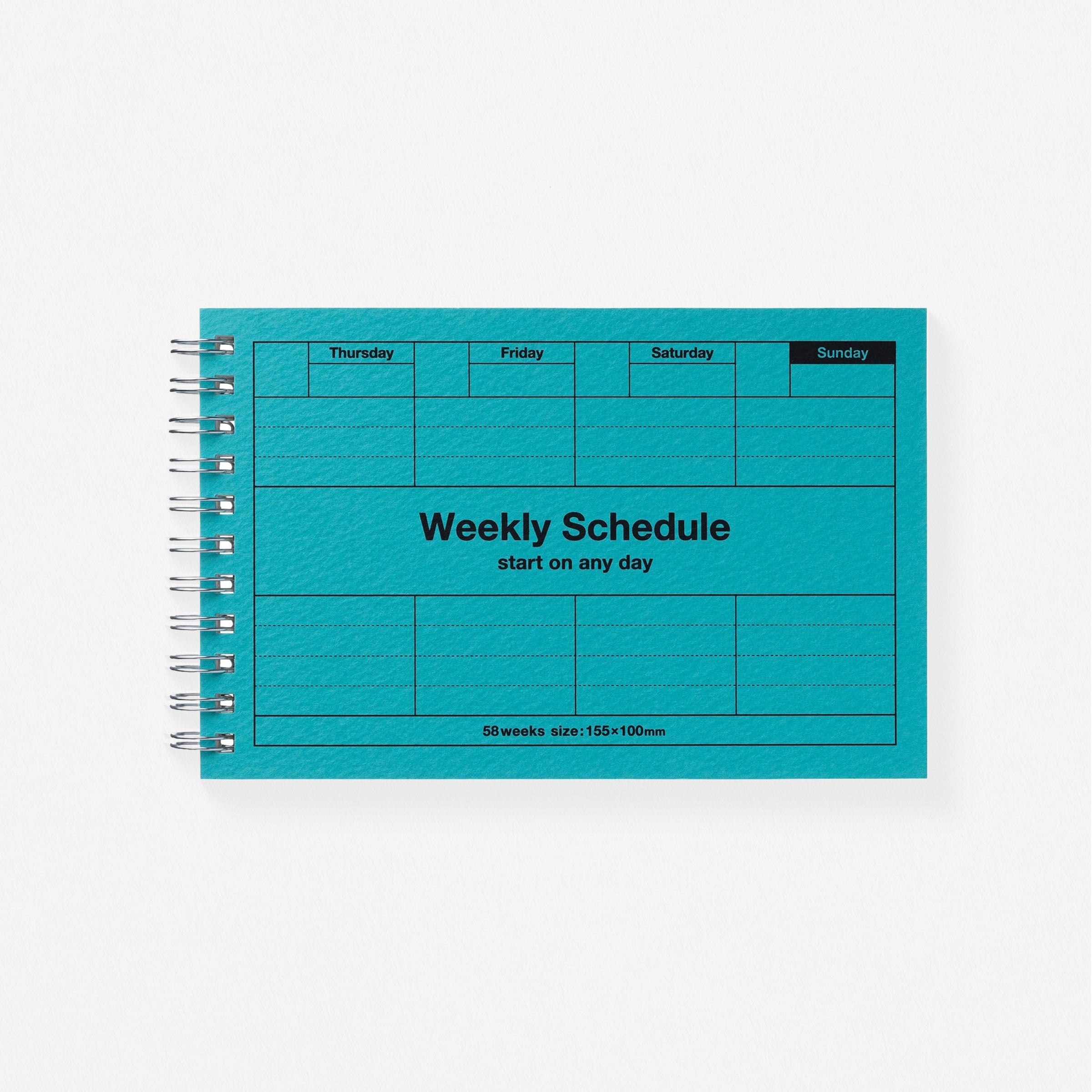 MARK'S Inc. Dayfree Weekly Schedule Undated Planner Turquoise