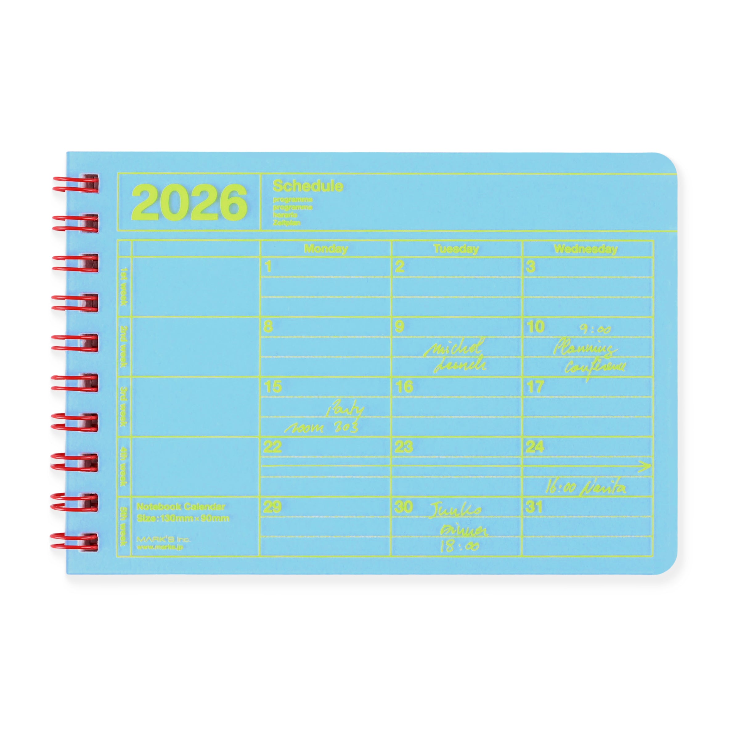 MARK'S Inc. 2026 Mini Monthly Planner Blue