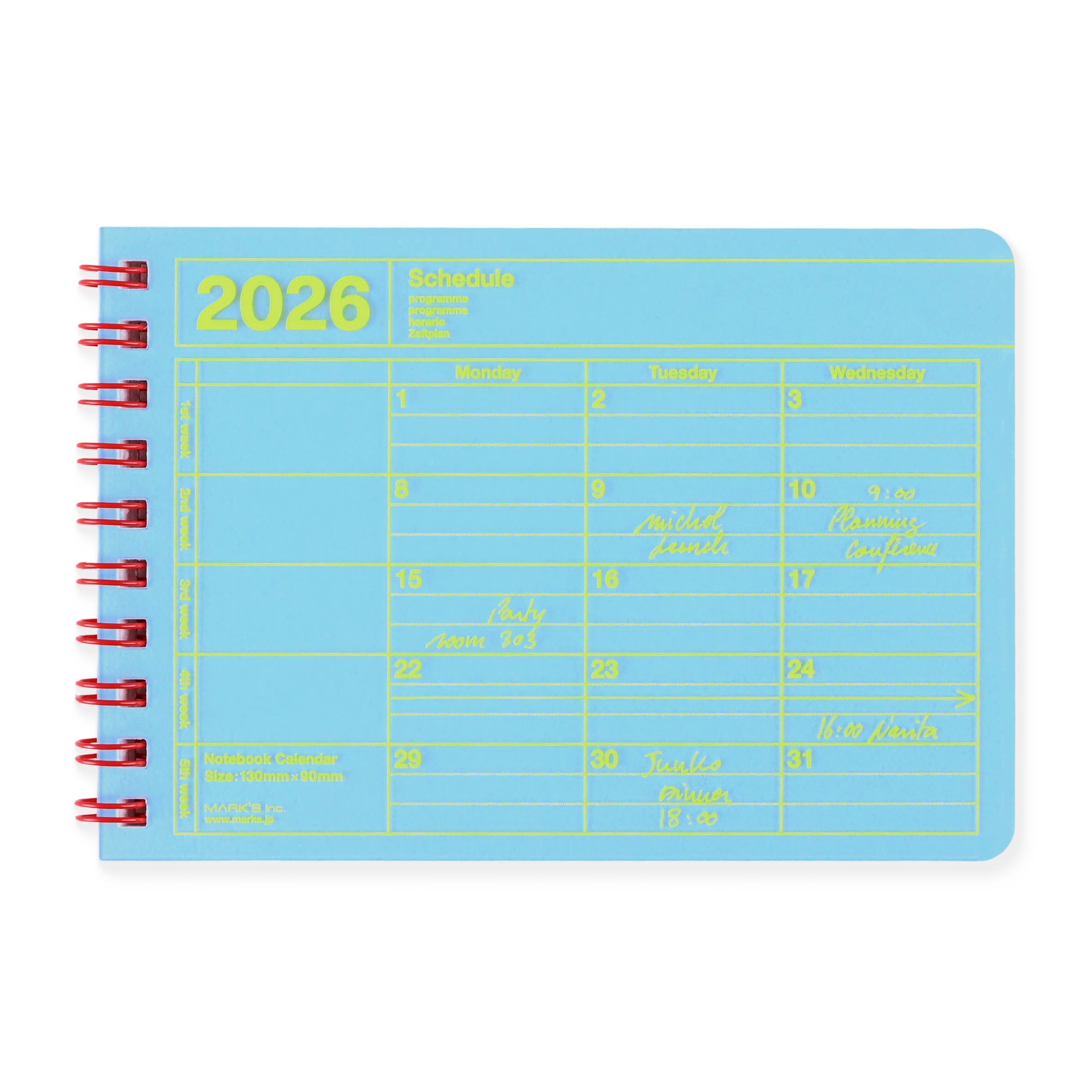 MARK'S Inc. 2026 Mini Monthly Planner Blue