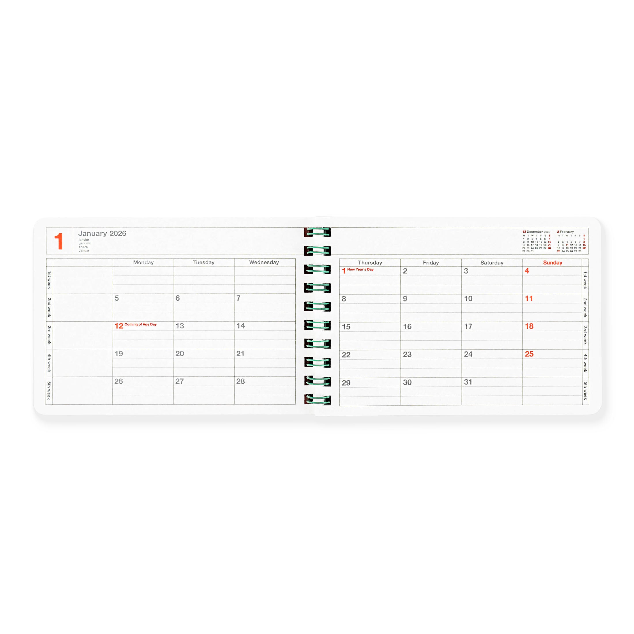 MARK'S Inc. 2026 Mini Monthly Planner
