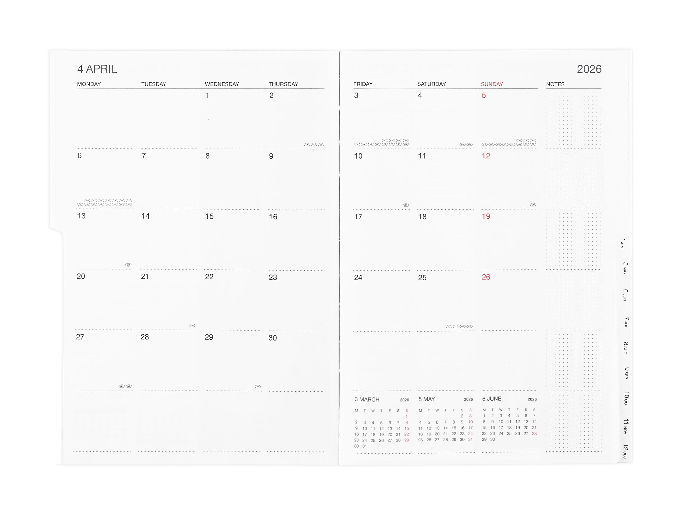 Mark's Gradient 2025-2026 16 Month Monthly/Weekly Planner A5