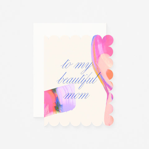 Moglea Plumeria Hand-Painted Mother's Day Card 