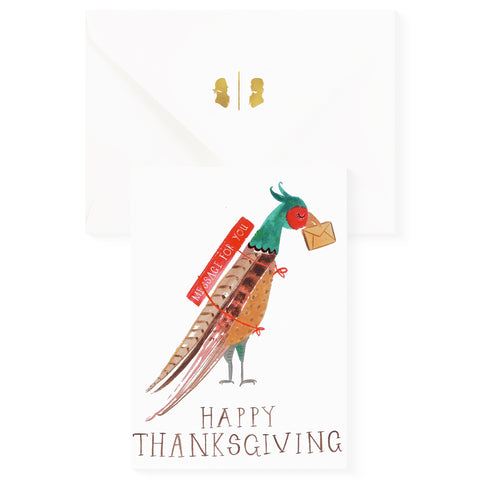 Mr. Boddington's Studio Pheasant At The Door Thanksgiving Card 