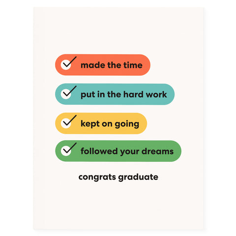 paper&stuff Congrats Grad Checklist Graduation Card 