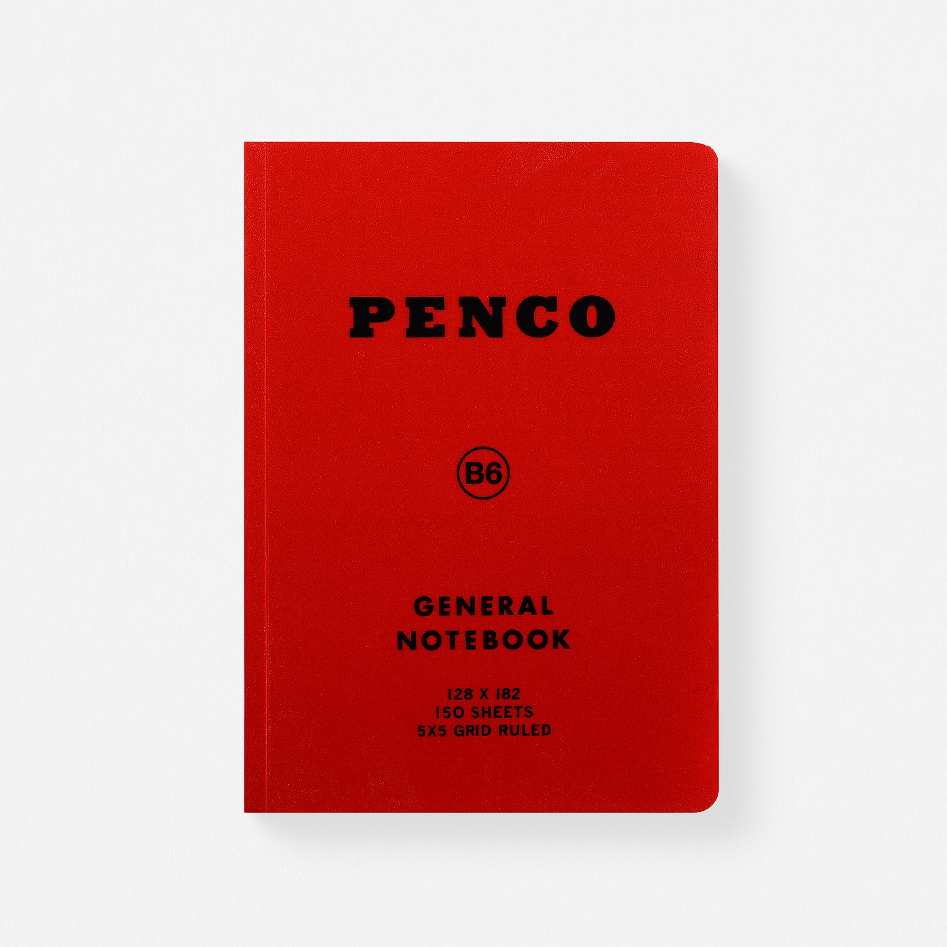 Hightide Hightide Penco General Notebook Grid B6 | 5 Colors Red