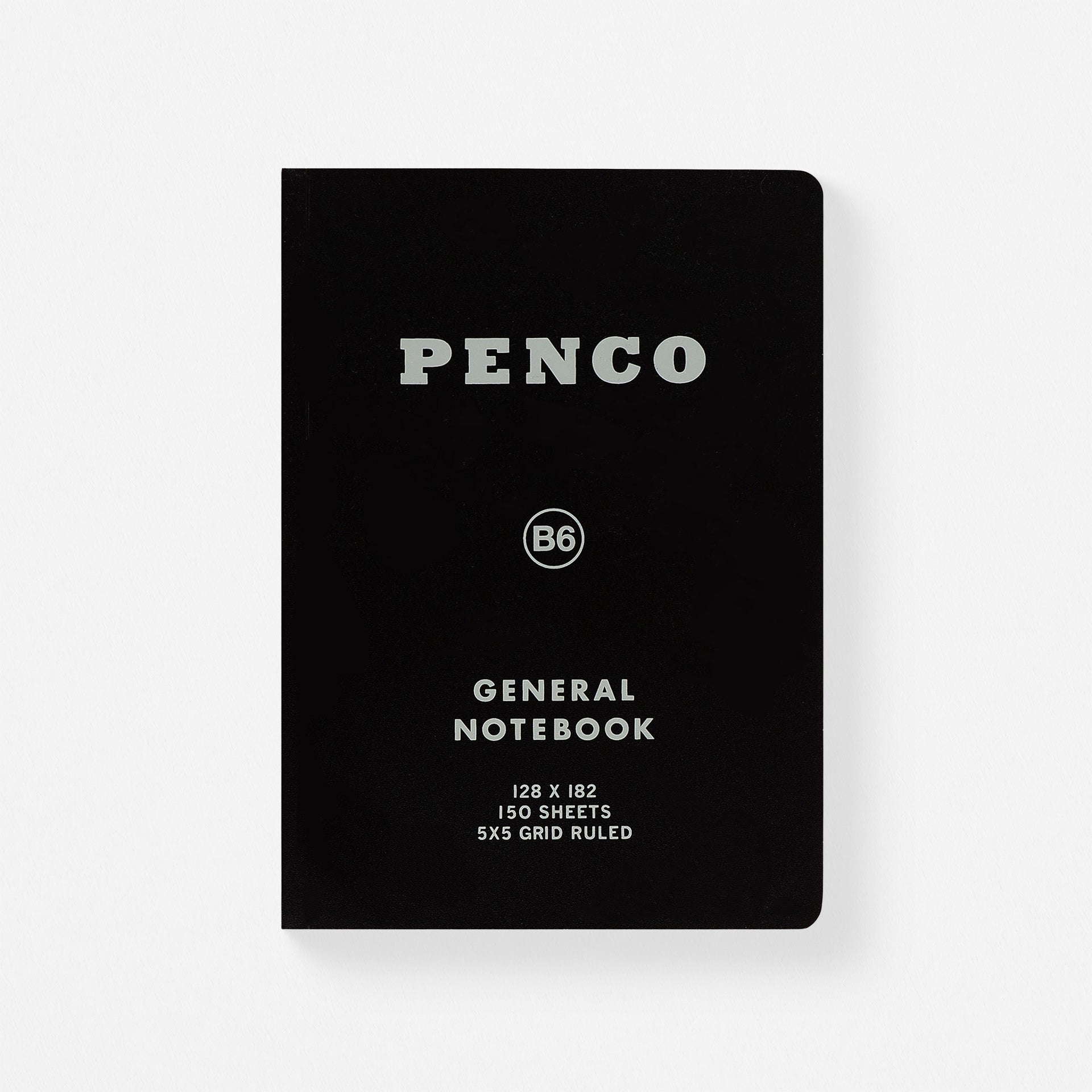 Hightide Hightide Penco General Notebook Grid B6 | 5 Colors Black
