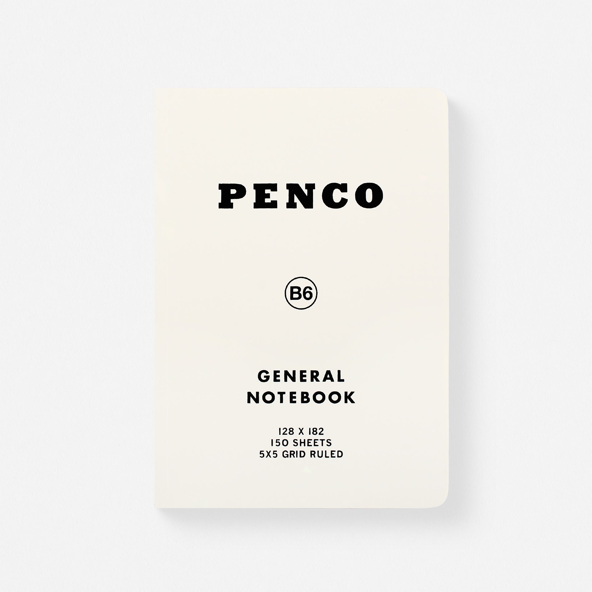 Hightide Hightide Penco General Notebook Grid B6 | 5 Colors White