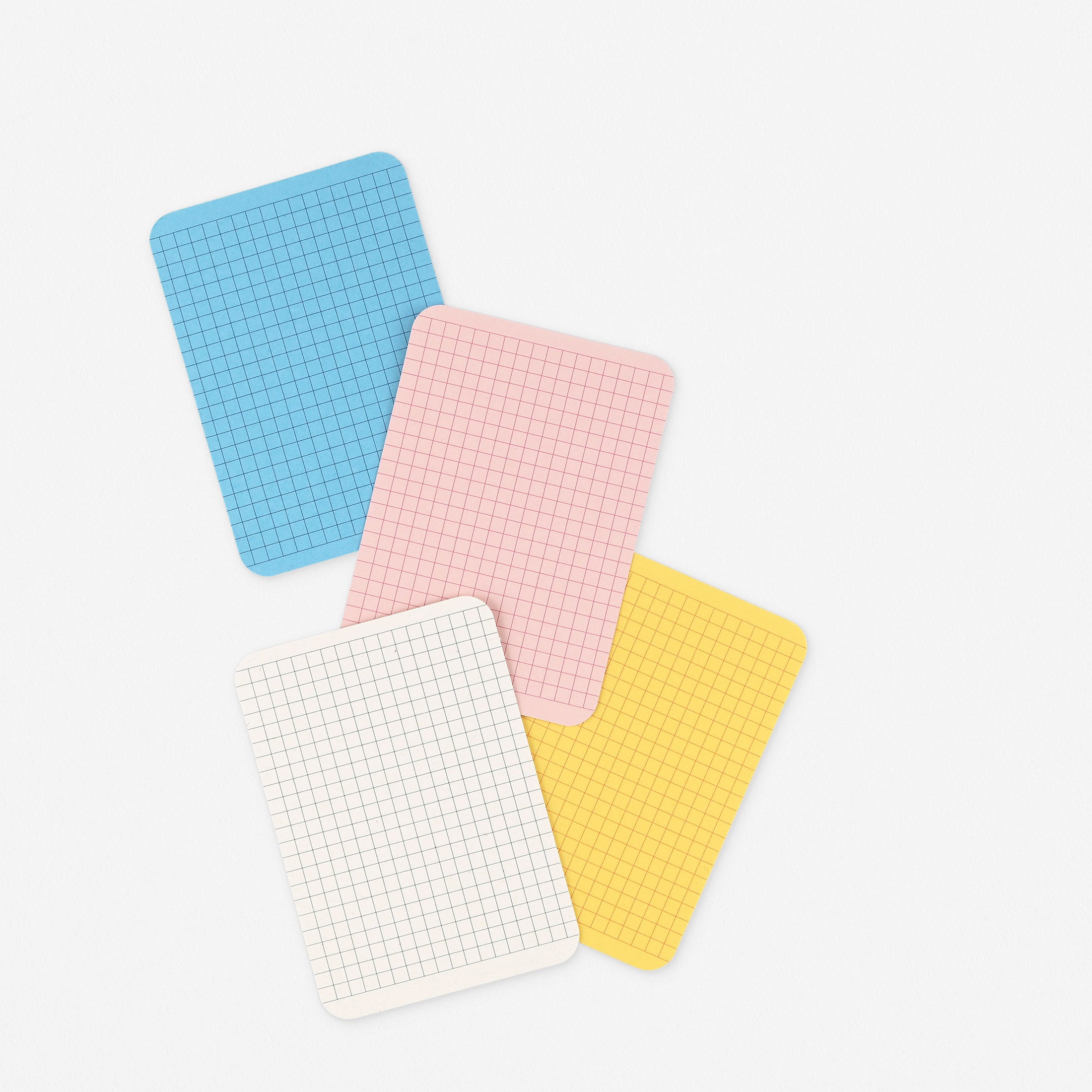 Foglietto Quadrato (Grid) Memo Cards A7 Pink/Yellow/Blue/Ivory