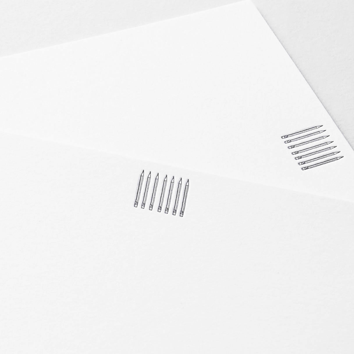 Quick Brown Fox Letterpress Pencil Flat Note Cards Set