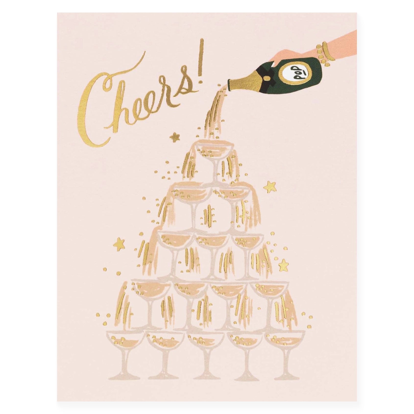 Rifle Paper Co. Champagne Tower Cheers Wedding Card